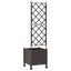 Haveplantekasse med espalier og hjul Brun 40 x 40 x 149 cm PP