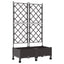 Haveplantekasse med espalier og hjul 2 stk. Brun PP