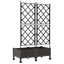 Haveplantekasse med espalier og hjul 2 stk. Brun PP