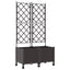 Haveplantekasse med espalier og hjul 2 stk. Brun PP