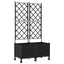 Haveplantekasse med espalier og hjul 2 stk. Sort PP