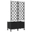 Haveplantekasse med espalier og hjul 2 stk. Sort PP