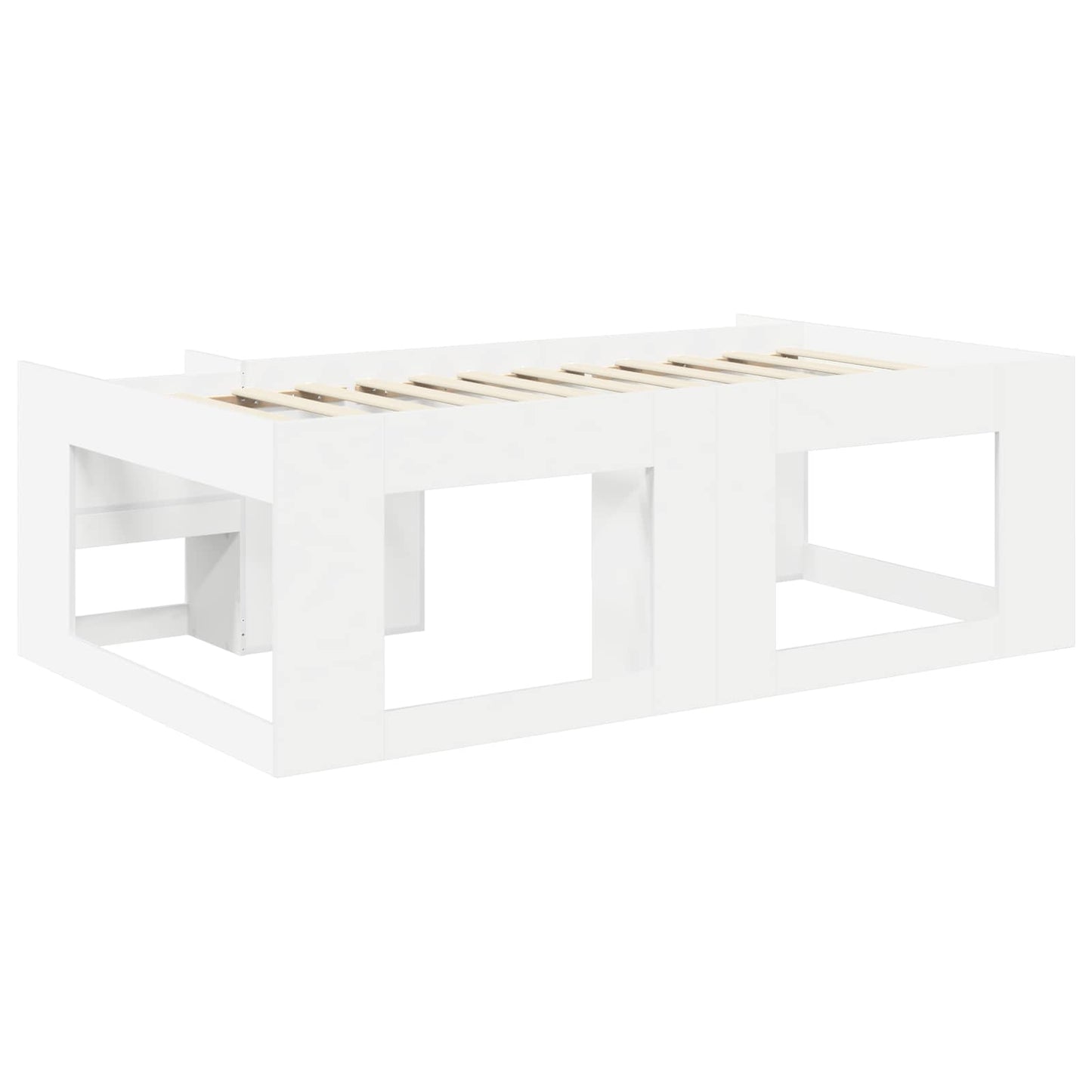 Børneseng med opbevaring Hvid 90 x 190 cm Konstrueret træ
