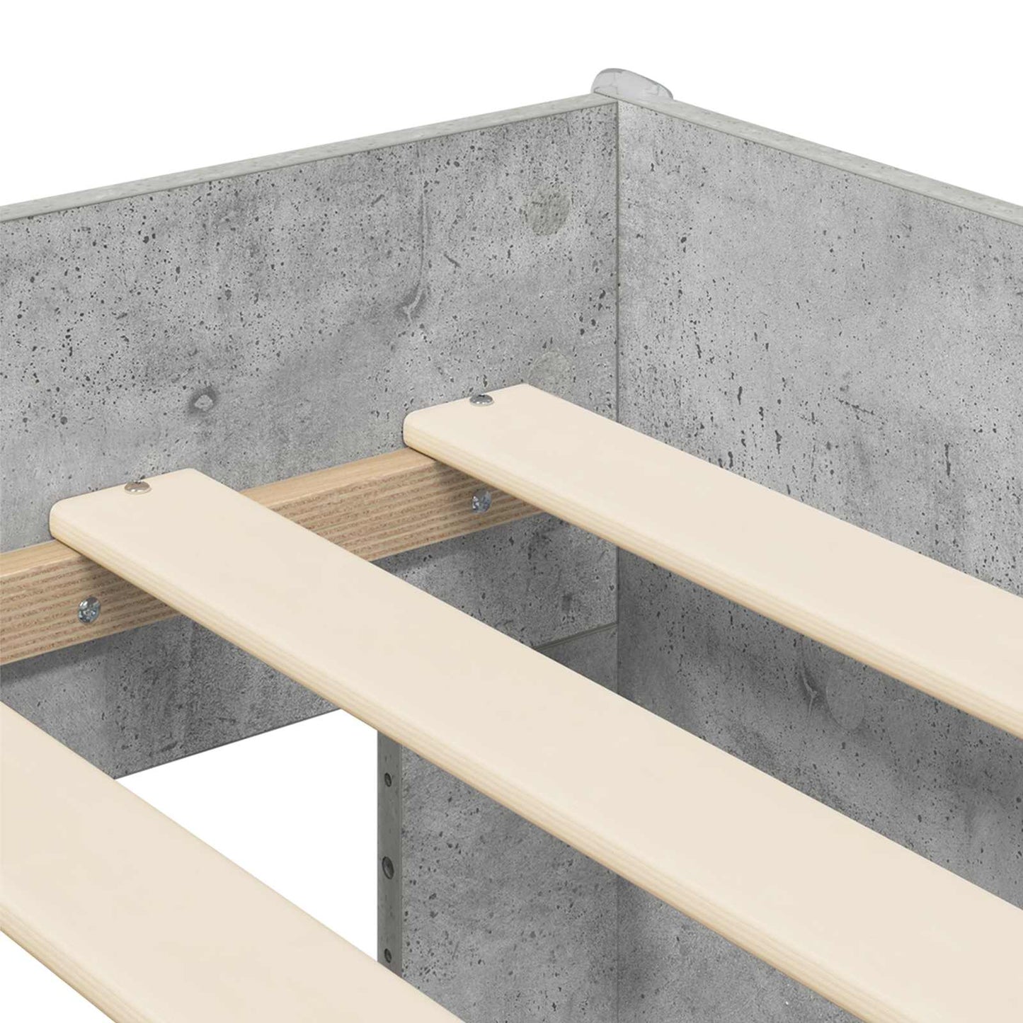 Børneseng med opbevaring Betongrå 75 x 190 cm Konstrueret træ