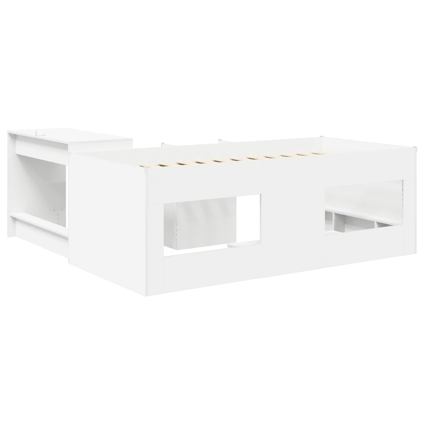 Sengestel med Skrivebord 2 stk. Hvid Konstrueret træ