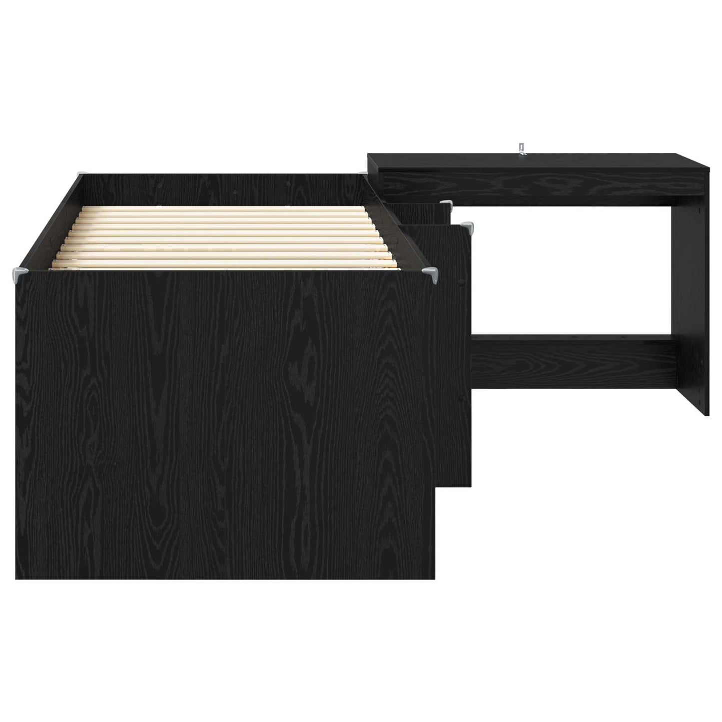 Sengestel med Skrivebord Sort eg 80 x 200 cm Konstrueret træ