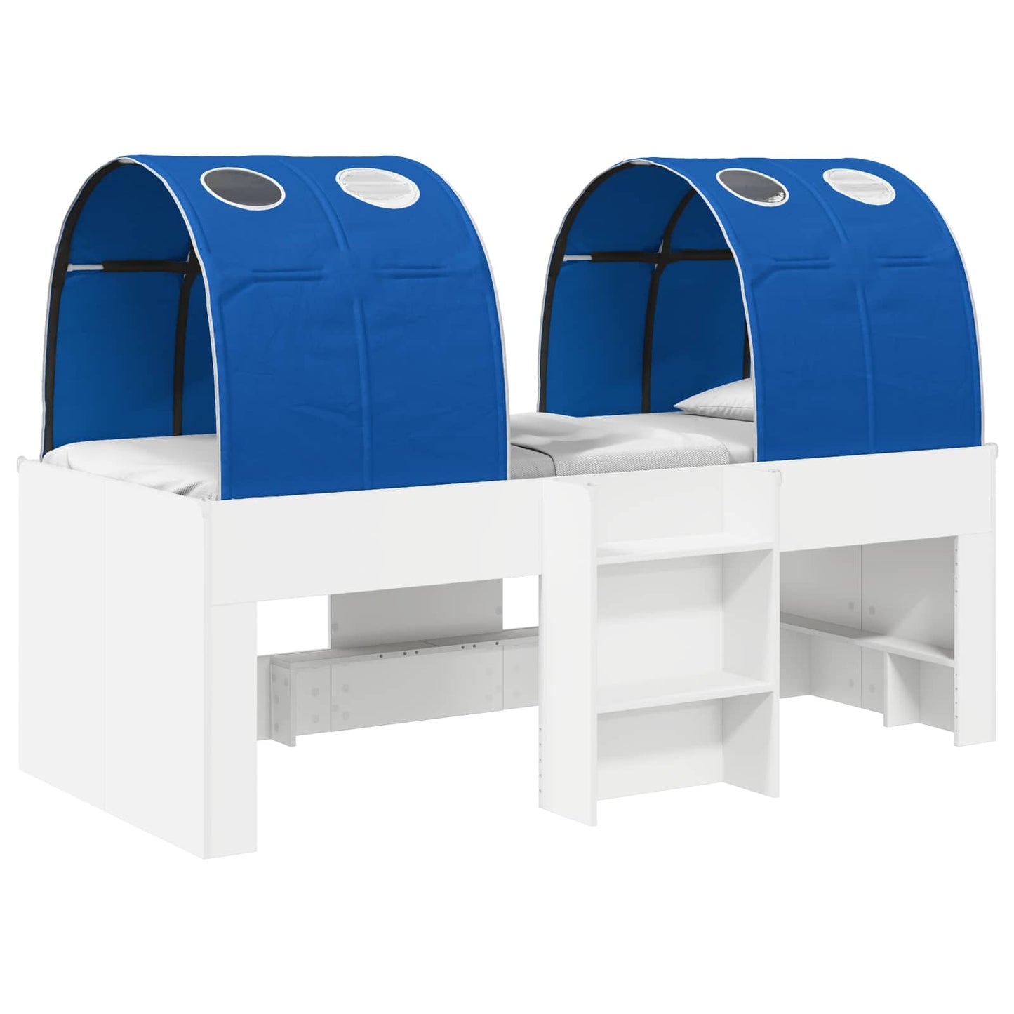 Seng med Tunnel 4 pcs Hvid og blå Konstrueret træ