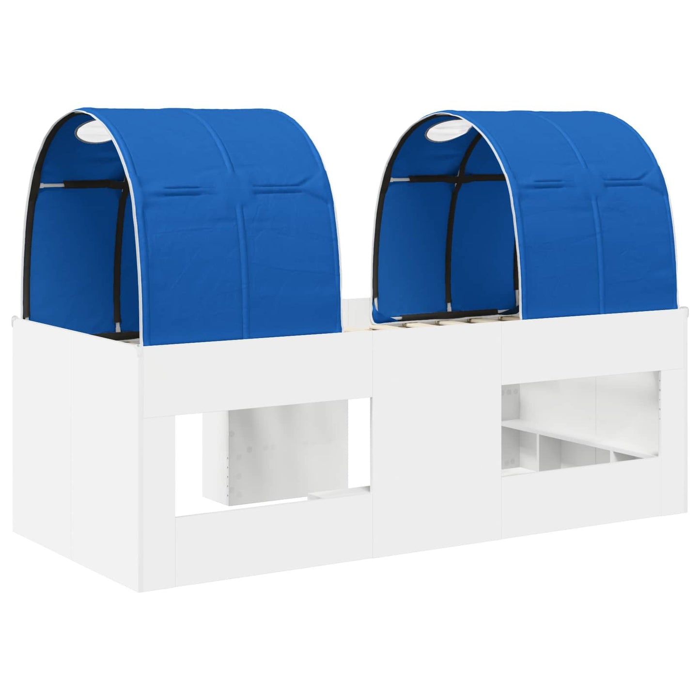 Seng med Tunnel 4 pcs Hvid og blå Konstrueret træ