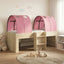 Kids'høj seng med tunnel Sonoma-eg og pink 90 x 200 cm