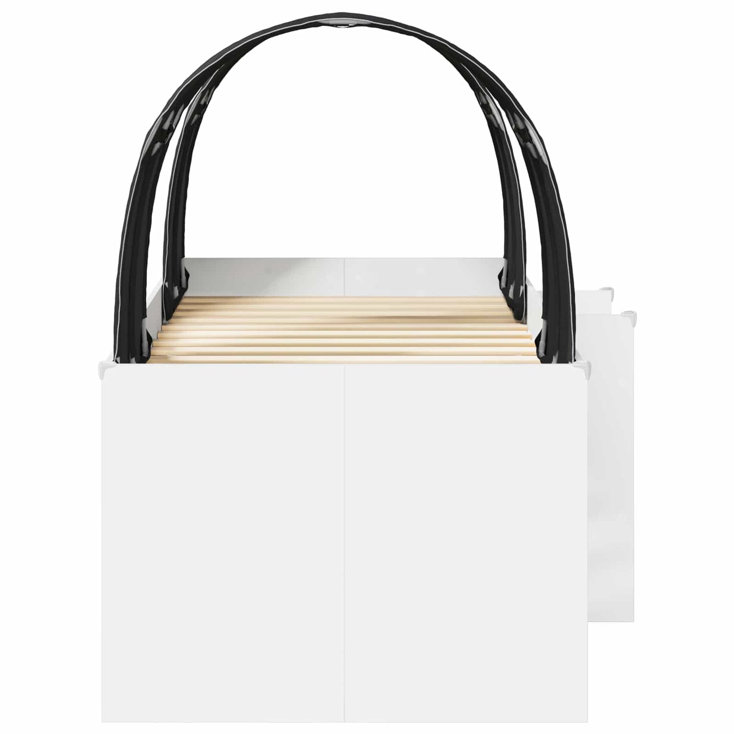 Seng med Tunnel 4 pcs Hvid og sort Konstrueret træ