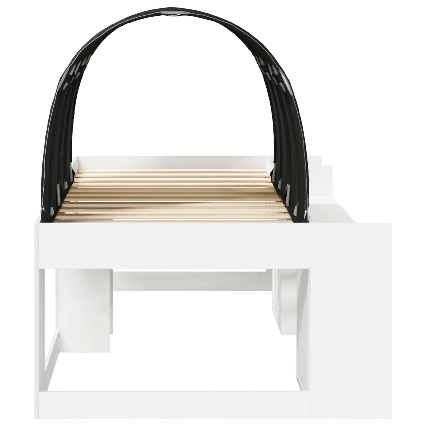 Børns høj sengestel med opbevaring 3 stk. Hvid og sort