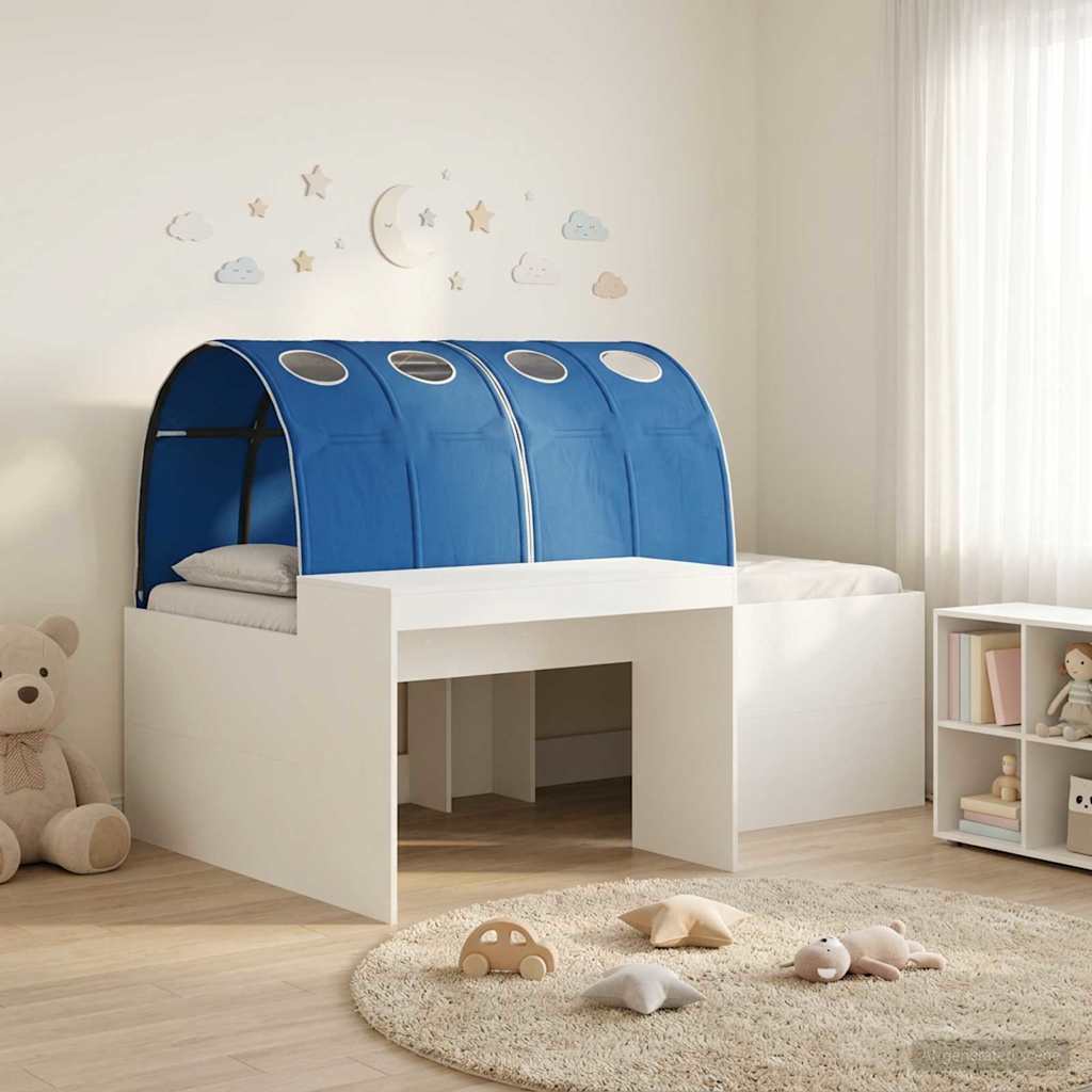 Sengestel med tunnel 3 stk. Hvid og blå Konstrueret træ