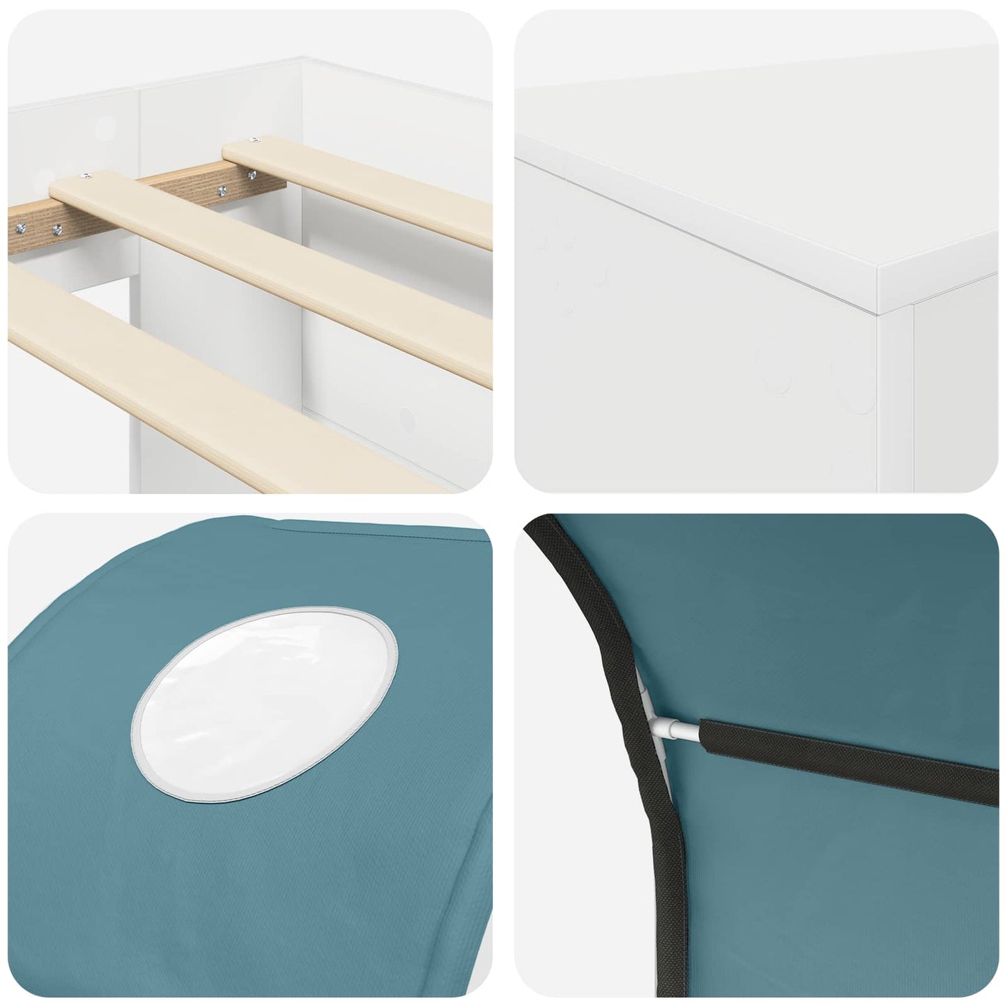 Seng med Tunnel 4 pcs Artisian Eg og Lyseblå Konstrueret træ