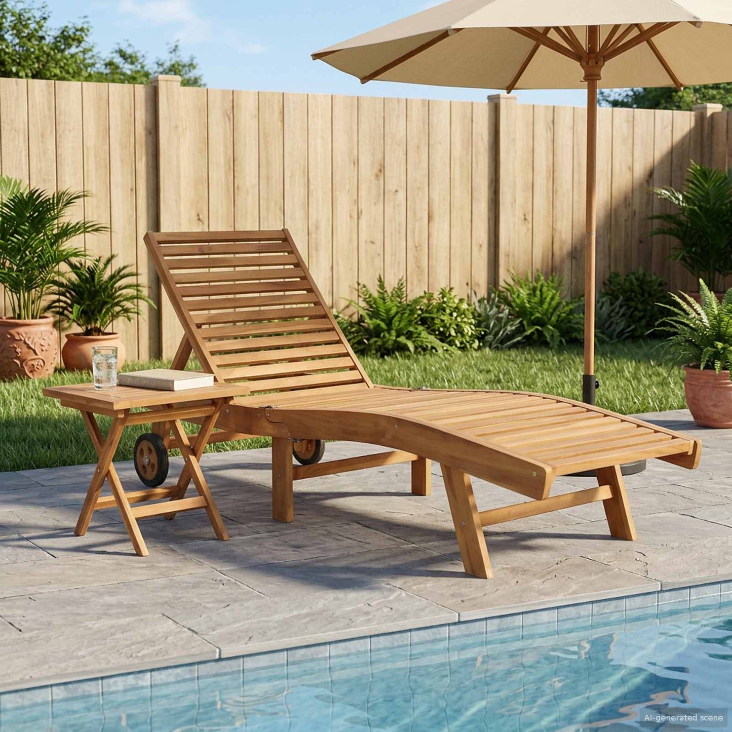 Solstol 2 pcs Brun Massiv Teaktræ