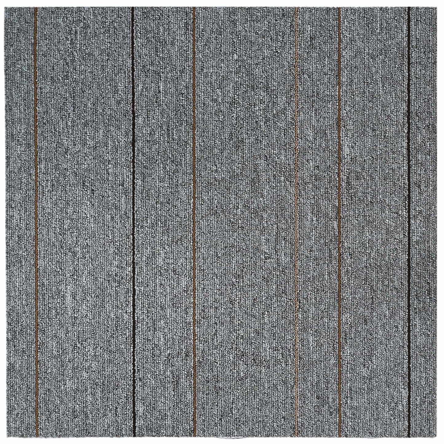 Tæppeflise Lys grå med stribe 50 x 50 cm 4 pcs PP og Bitumen