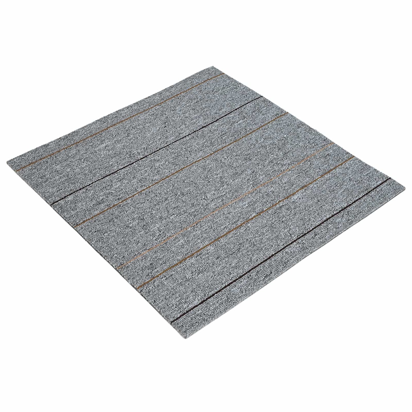 Tæppeflise Lys grå med striber 50 x 50 cm 20 pcs PP og Bitumen