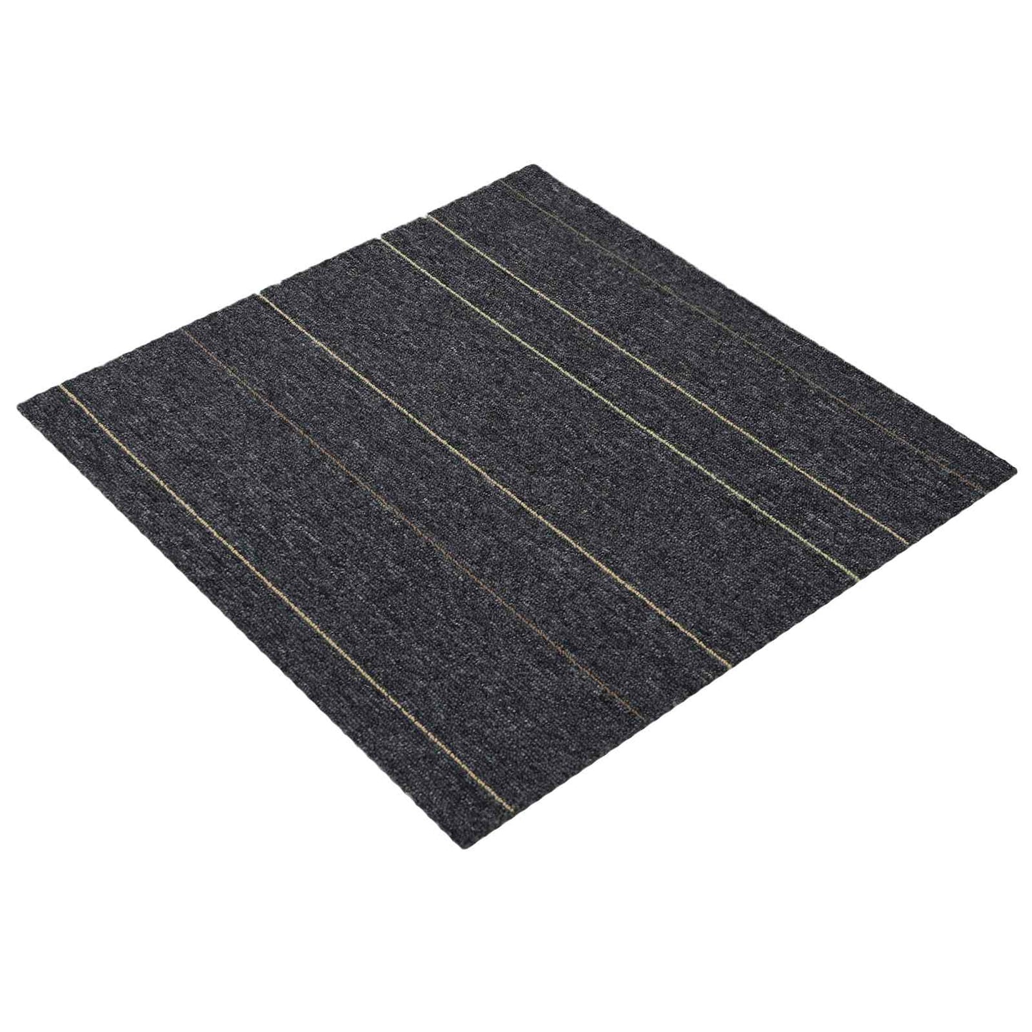 Tæppeflise Mørkegrå med striber 50 x 50 cm 4 pcs PP og Bitumen
