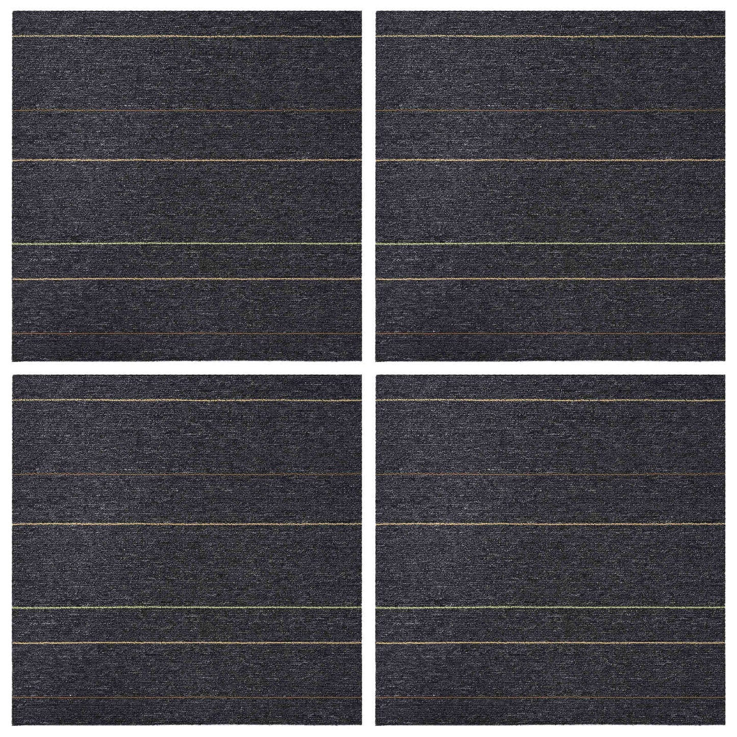 Tæppeflise Mørkegrå med striber 50 x 50 cm 4 pcs PP og Bitumen