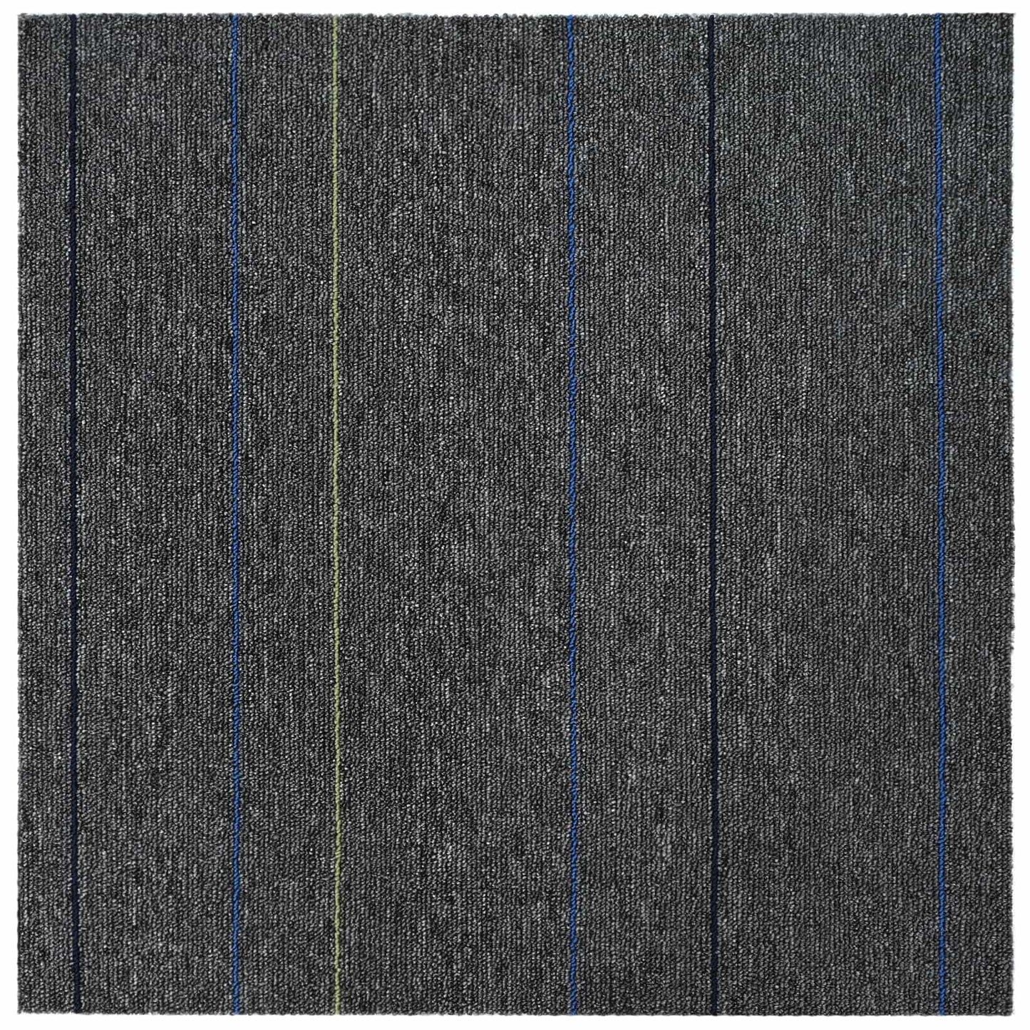 Tæppeflise Mellemgrå med Striber 50 x 50 cm 4 pcs PP og Bitumen