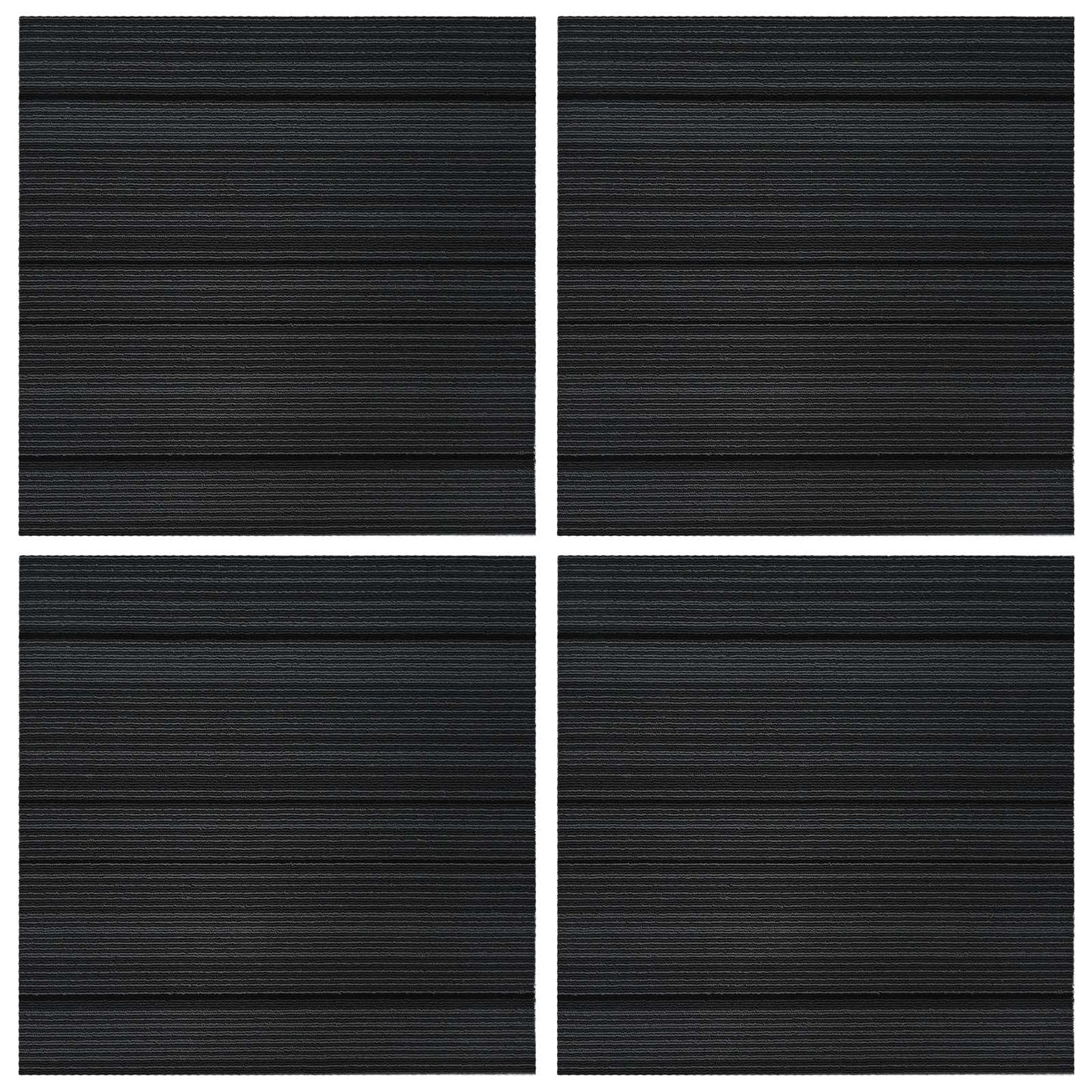 Tæppeflise Stripet Lysegrå 50 x 50 cm 4 pcs PP og Bitumen