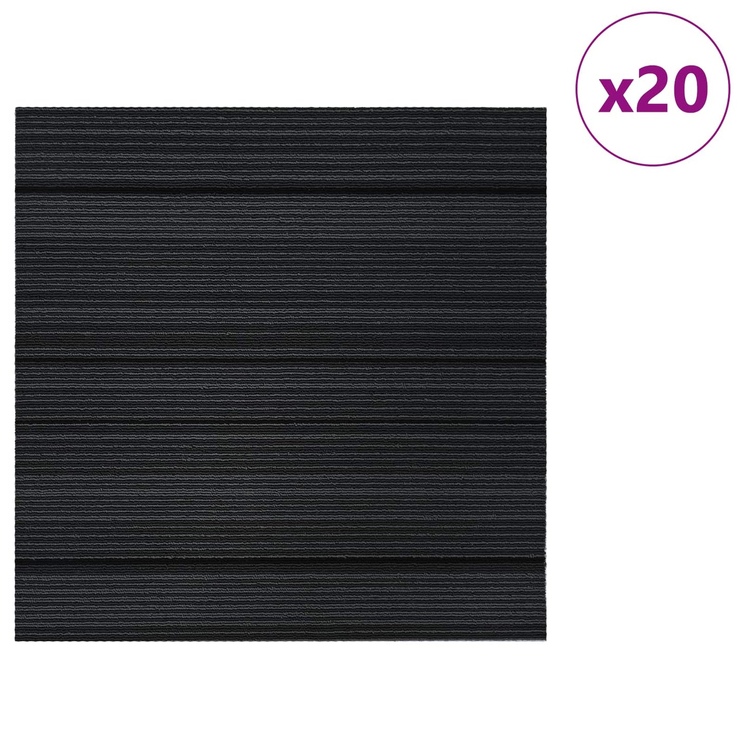 Tæppeflise Stripet Lysegrå 50 x 50 cm 20 pcs PP og Bitumen