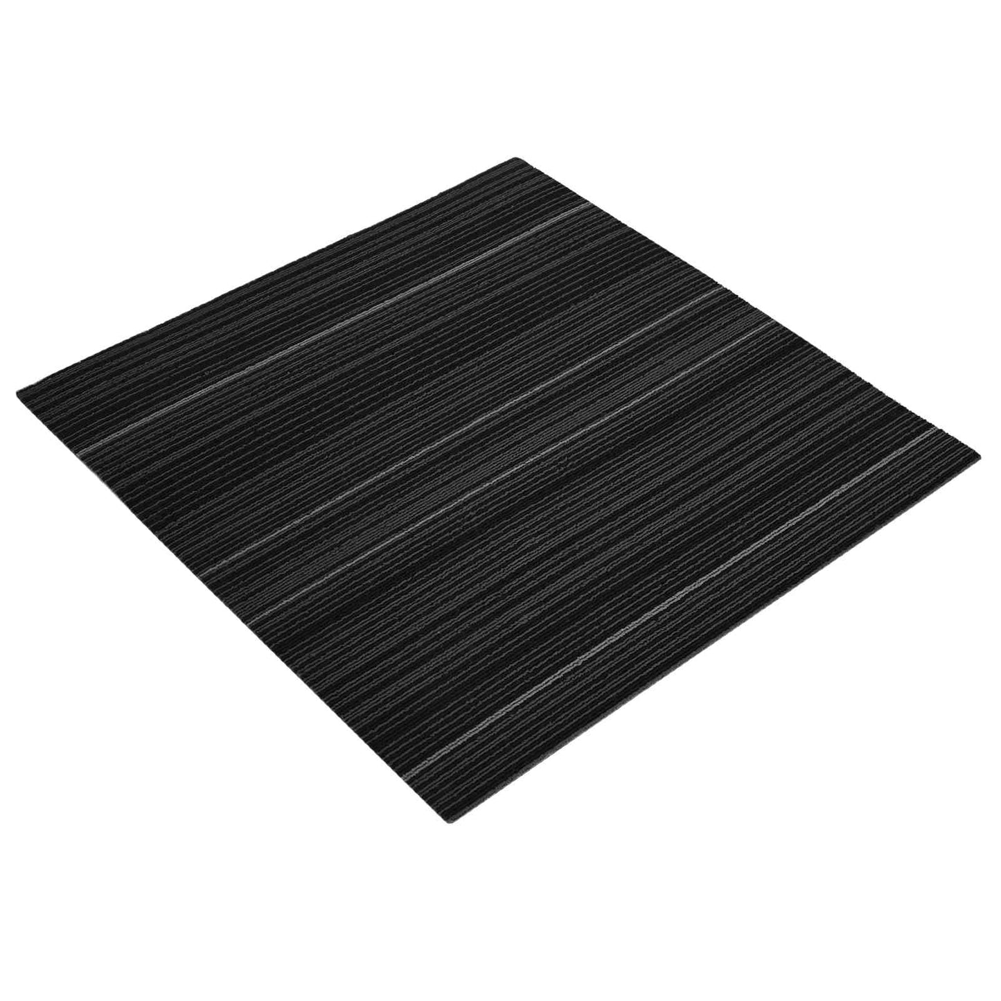 Tæppeflise Stribet Mørkegrå 50 x 50 cm 4 pcs PP og Bitumen