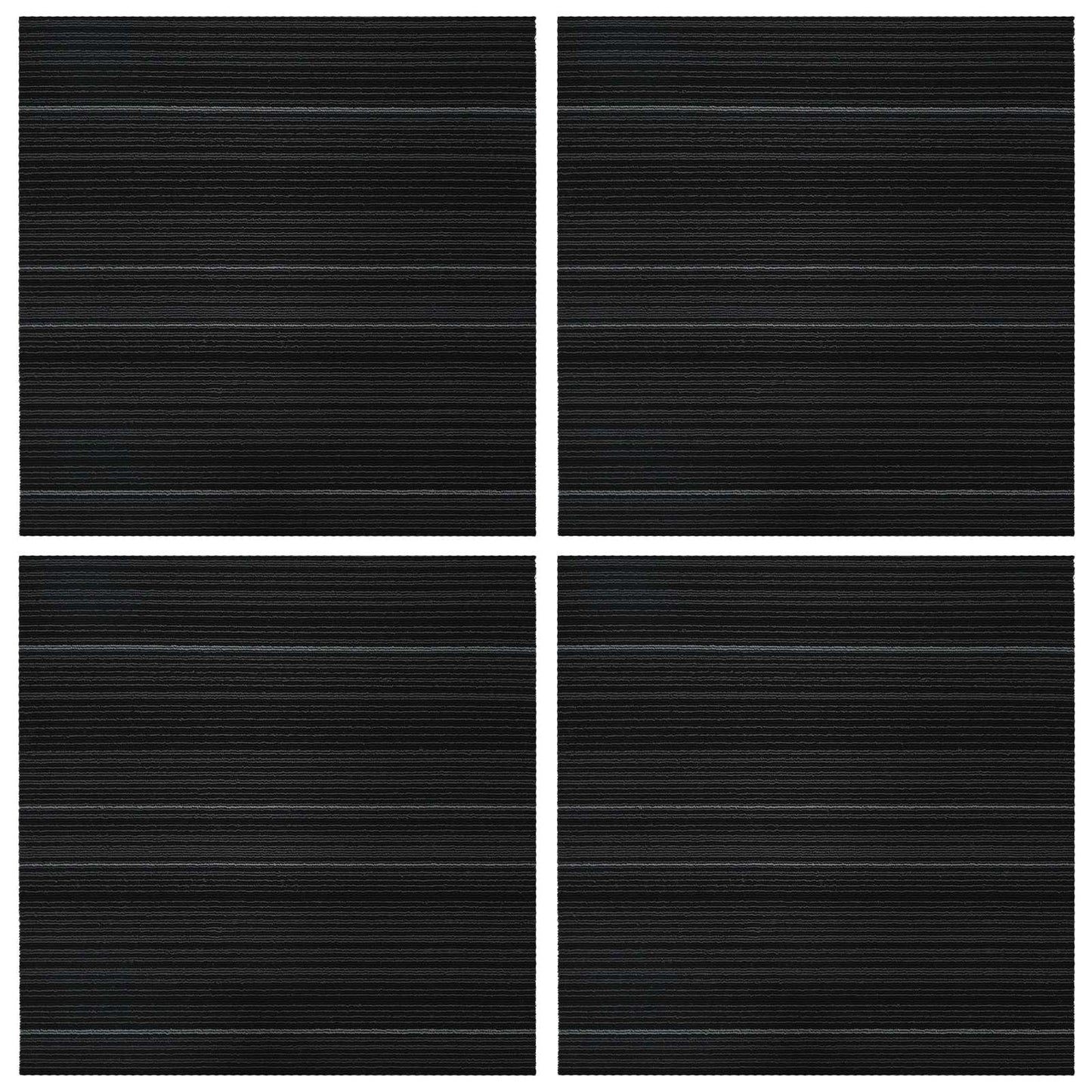 Tæppeflise Stribet Mørkegrå 50 x 50 cm 4 pcs PP og Bitumen