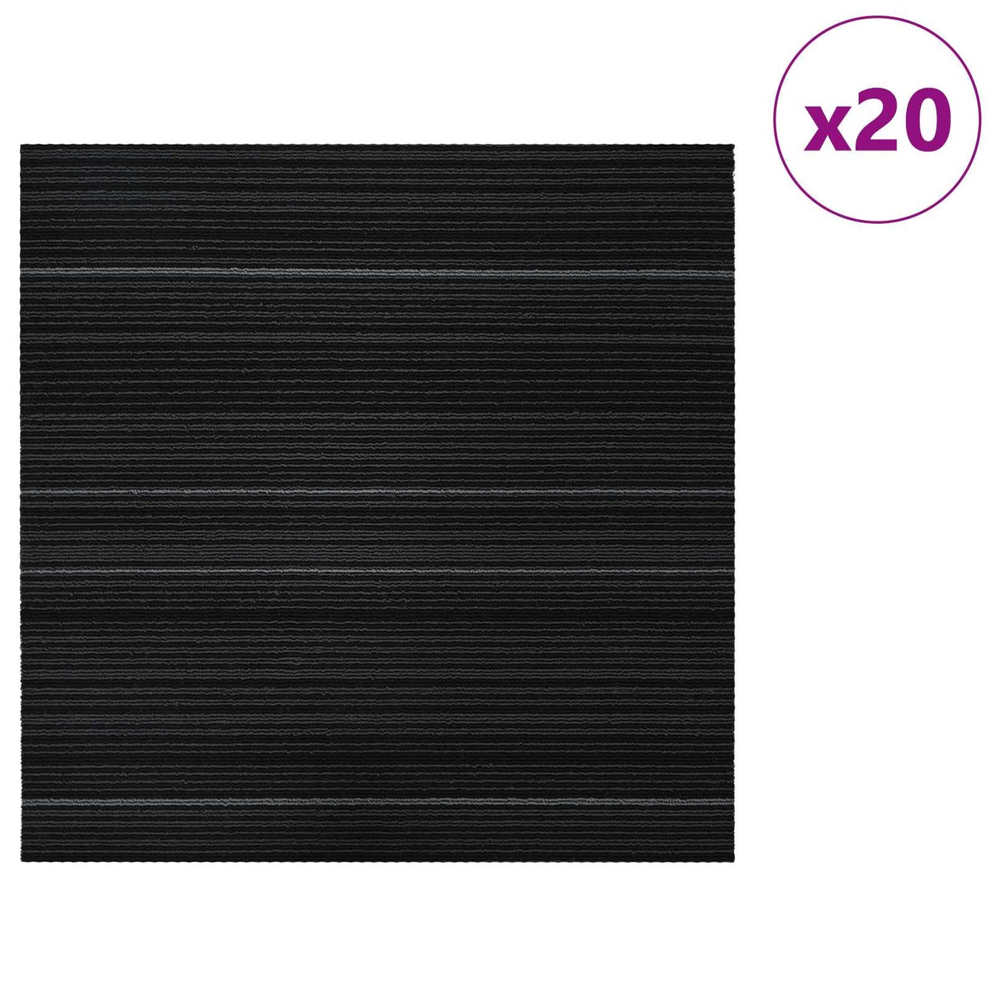 Tæppeflise Stribet Mørkegrå 50 x 50 cm 20 stk. PP og Bitumen