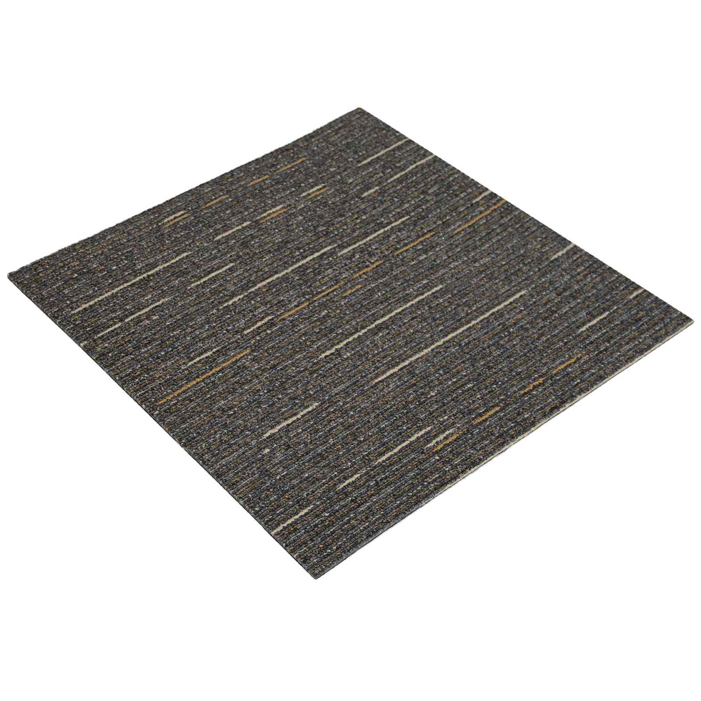 Tæppeflise Stribet Lys Brun 50 x 50 cm 4 pcs PP og Bitumen