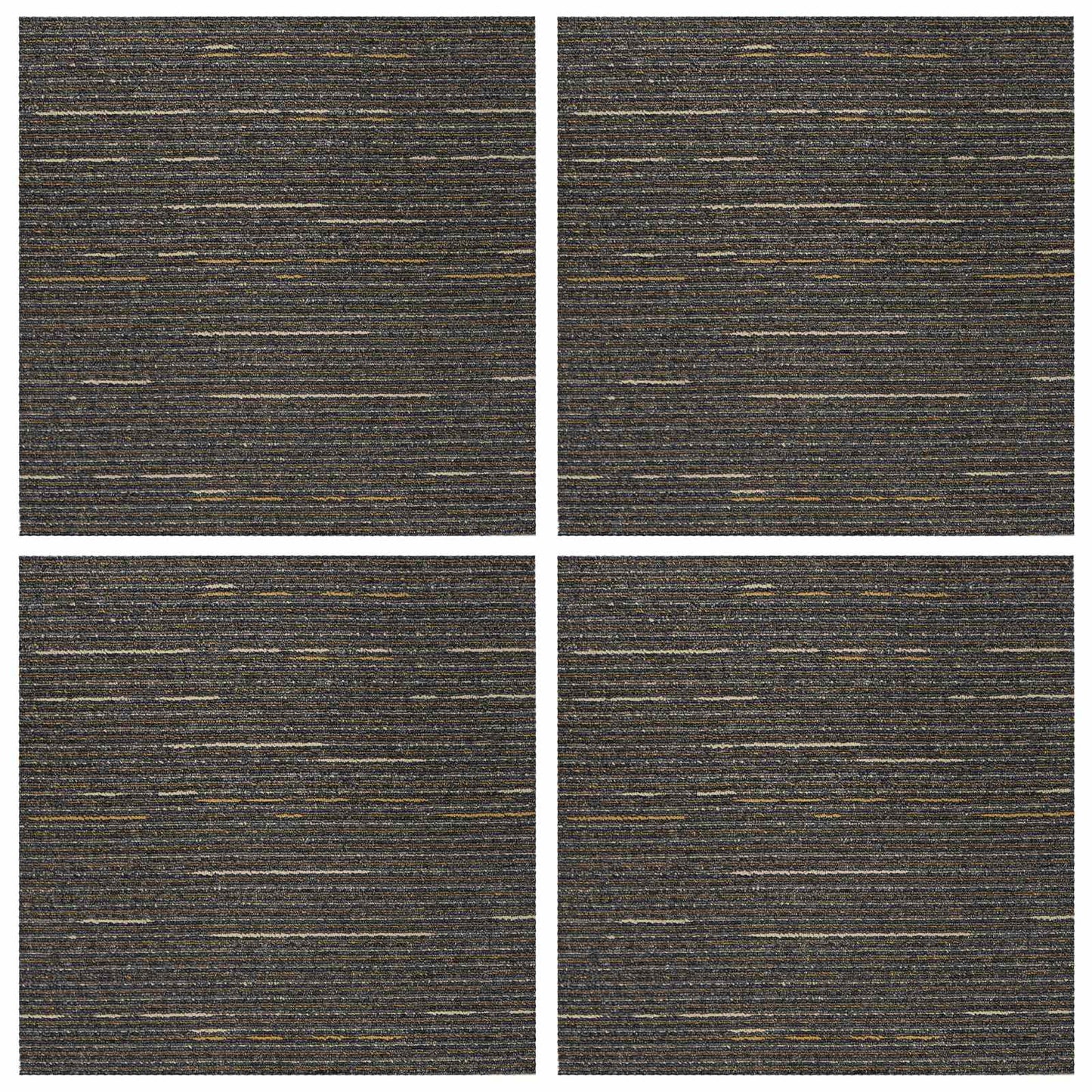 Tæppeflise Stribet Lys Brun 50 x 50 cm 4 pcs PP og Bitumen