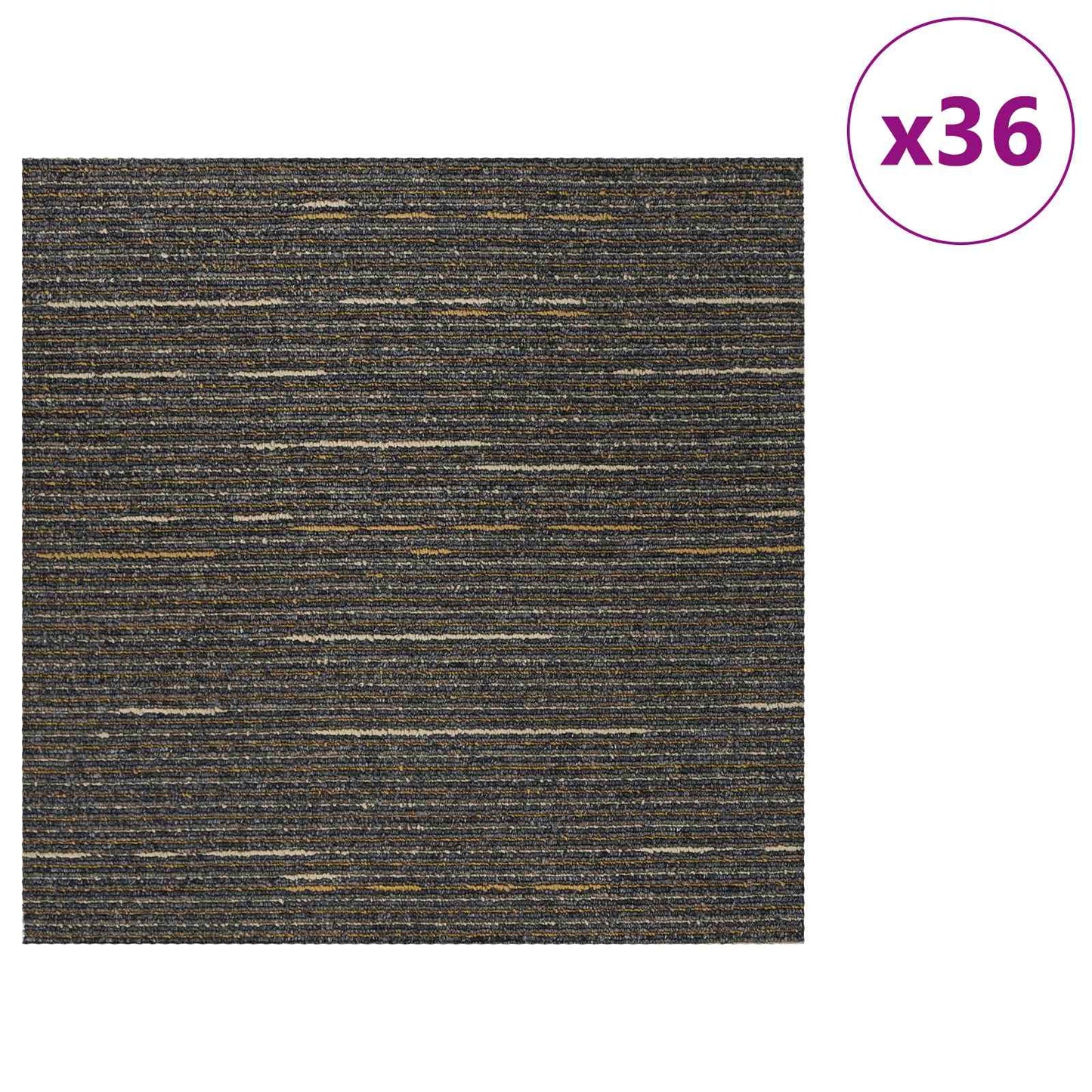 Tæppeflise Stribet Lys Brun 50 x 50 cm 36 pcs PP og Bitumen