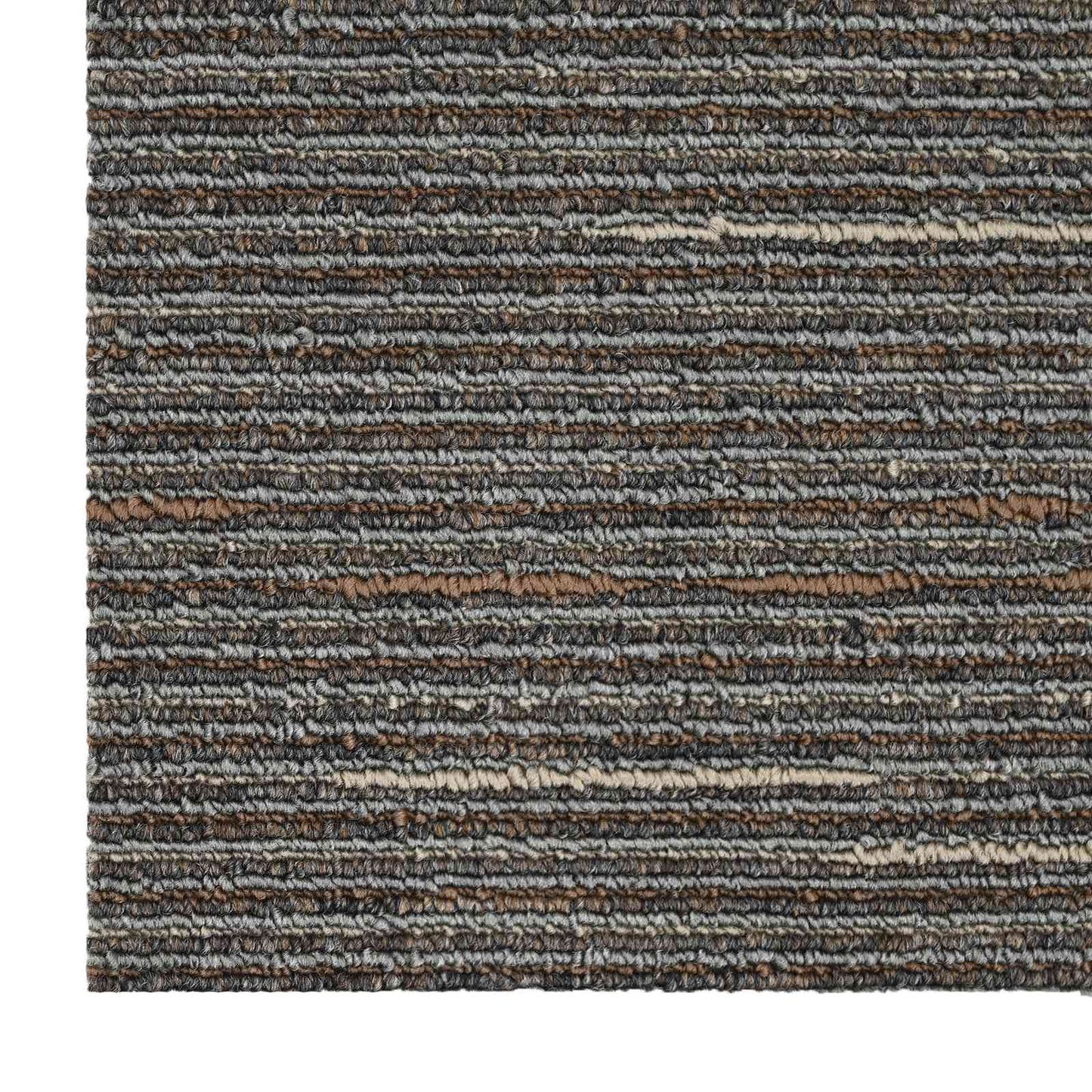Tæppeflise Stribet Mørkebrun 50 x 50 cm 4 pcs PP og Bitumen