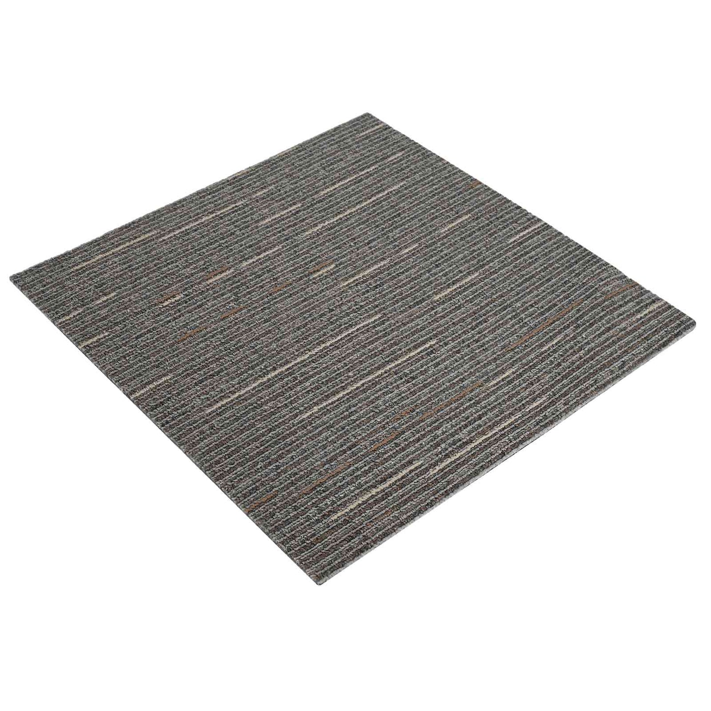 Tæppeflise Stribet Mørkebrun 50 x 50 cm 4 pcs PP og Bitumen