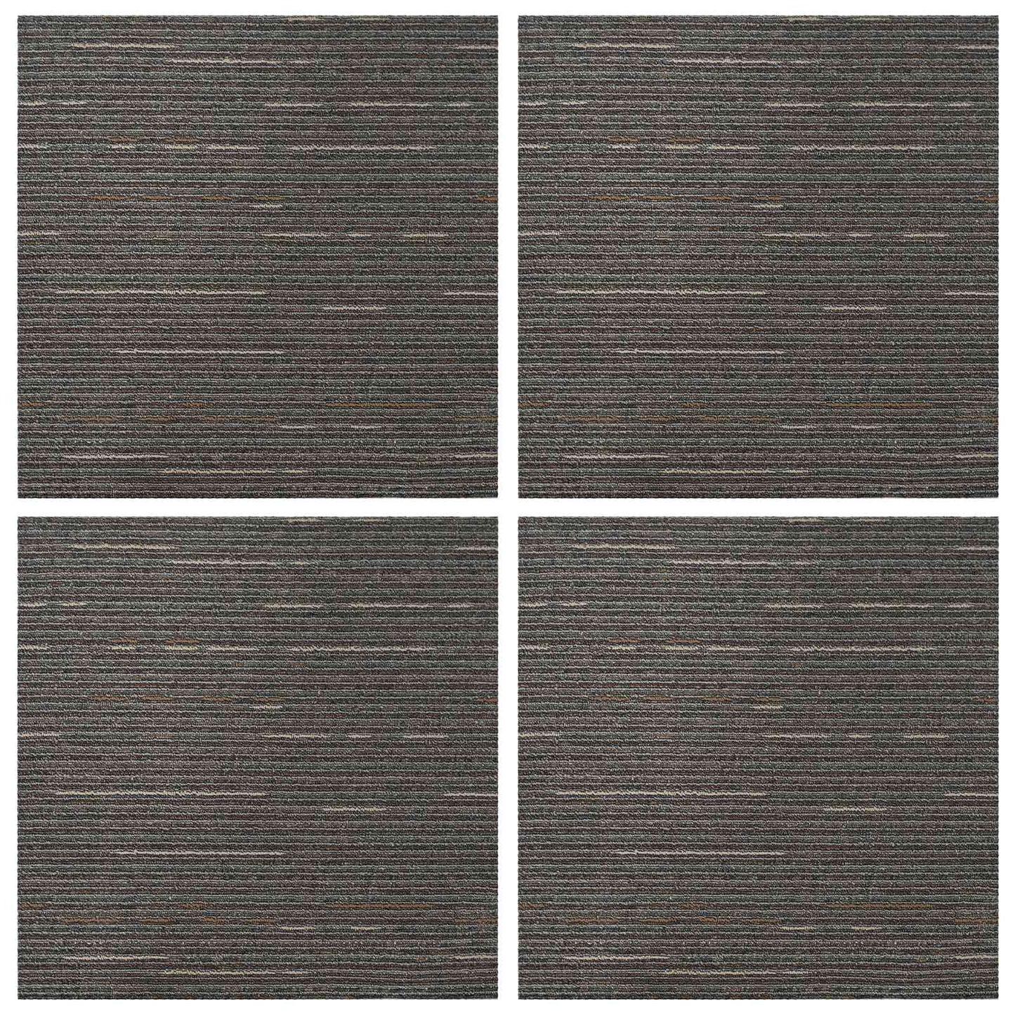 Tæppeflise Stribet Mørkebrun 50 x 50 cm 4 pcs PP og Bitumen
