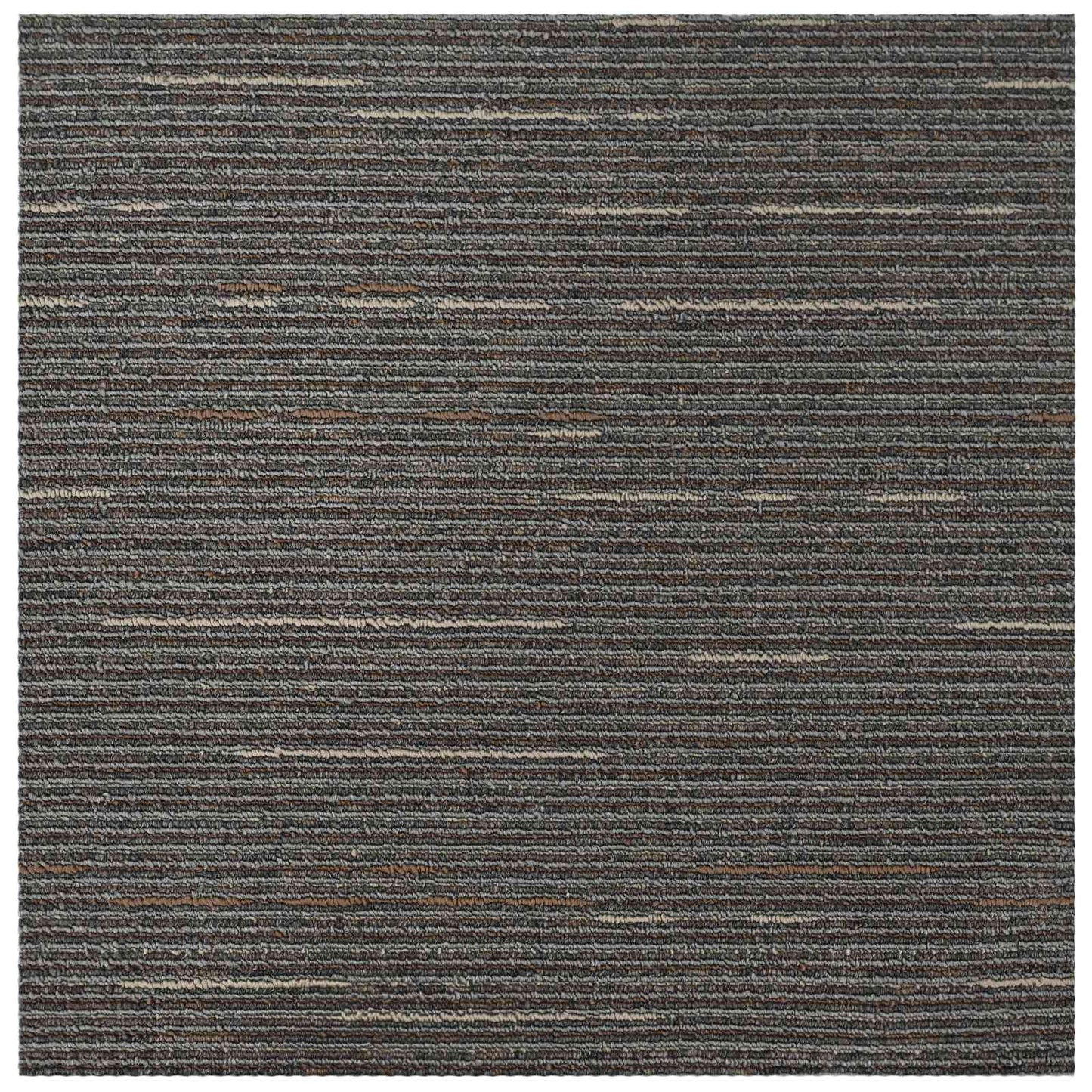 Tæppeflise Stribet Mørkebrun 50 x 50 cm 36 pcs PP og Bitumen