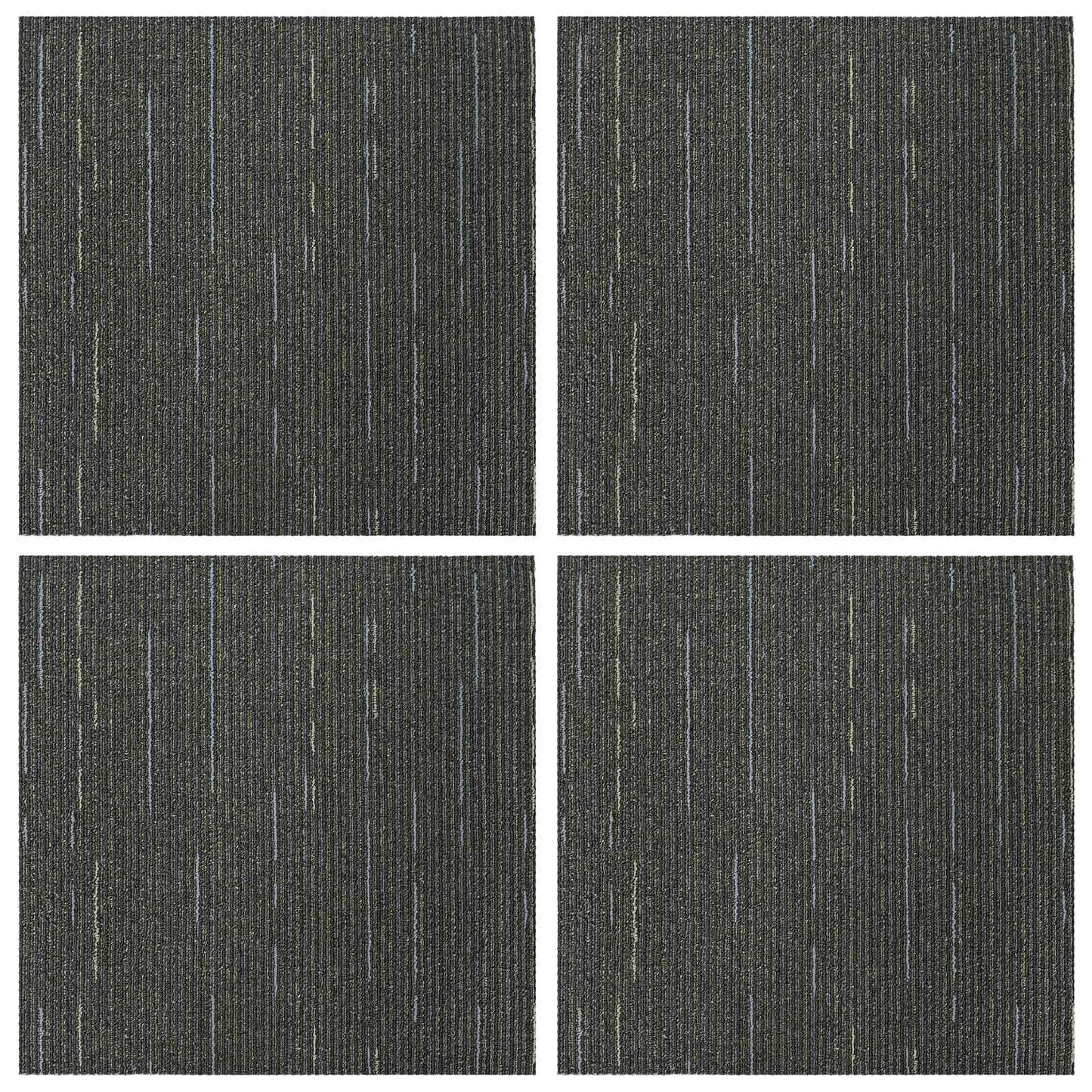 Tæppeflise Stribet Lys Grøn 50 x 50 cm 4 pcs PP og Bitumen