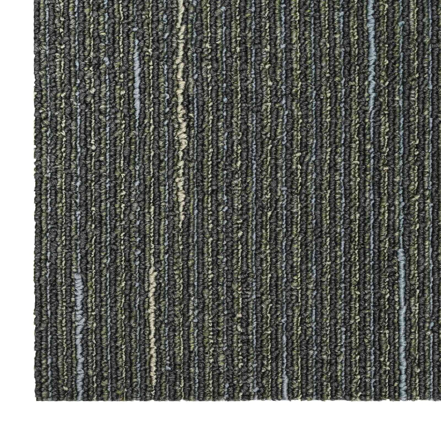 Tæppeflise Stribet Lys Grøn 50 x 50 cm 36 pcs PP og Bitumen