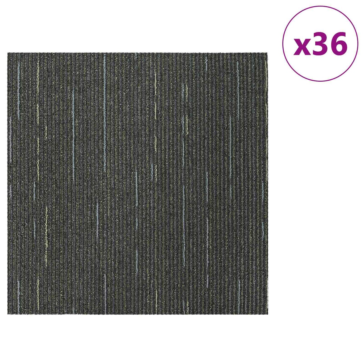 Tæppeflise Stribet Lys Grøn 50 x 50 cm 36 pcs PP og Bitumen