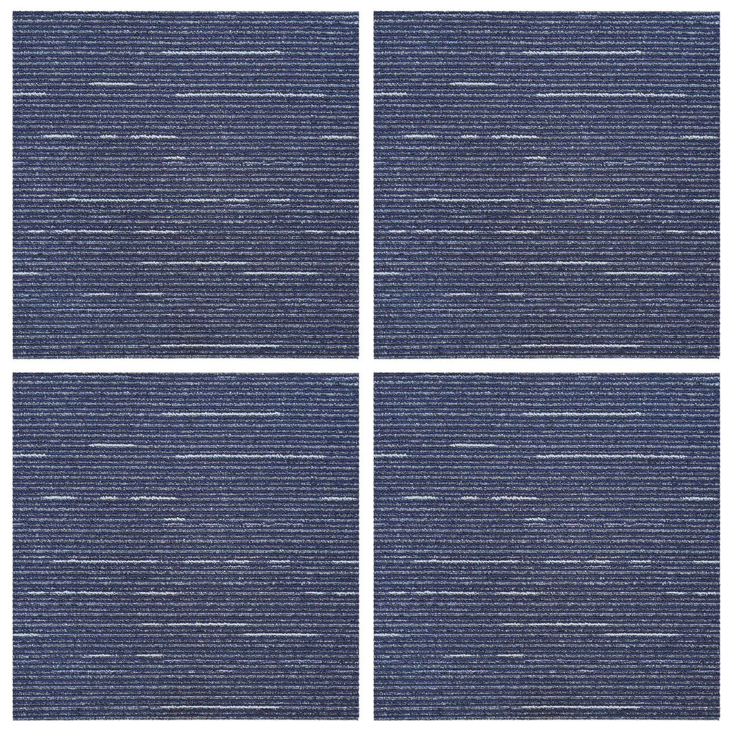 Tæppeflise Stripet Blå 50 x 50 cm 4 pcs PP og Bitumen
