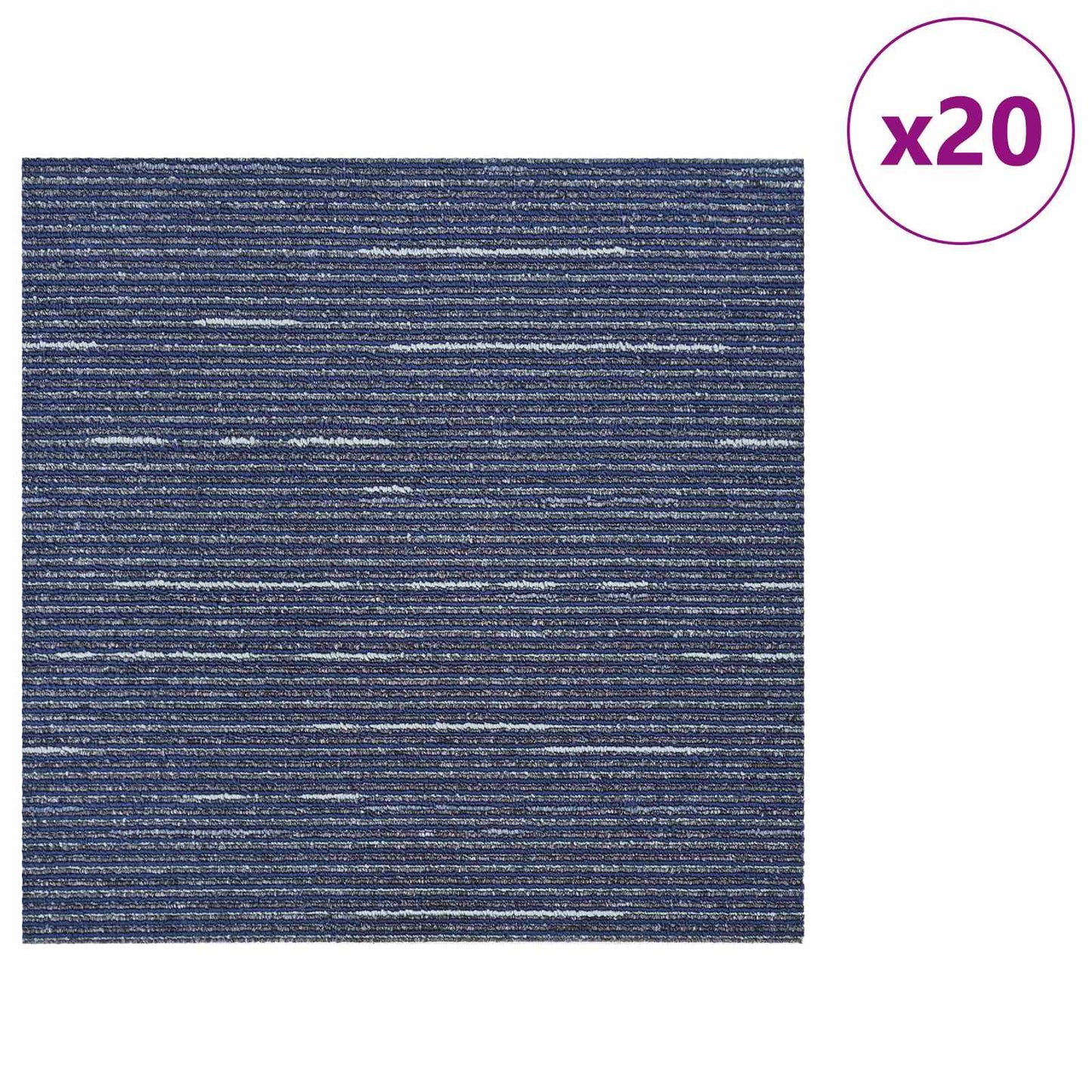 Tæppeflise Stripet Blå 50 x 50 cm 20 pcs PP og Bitumen