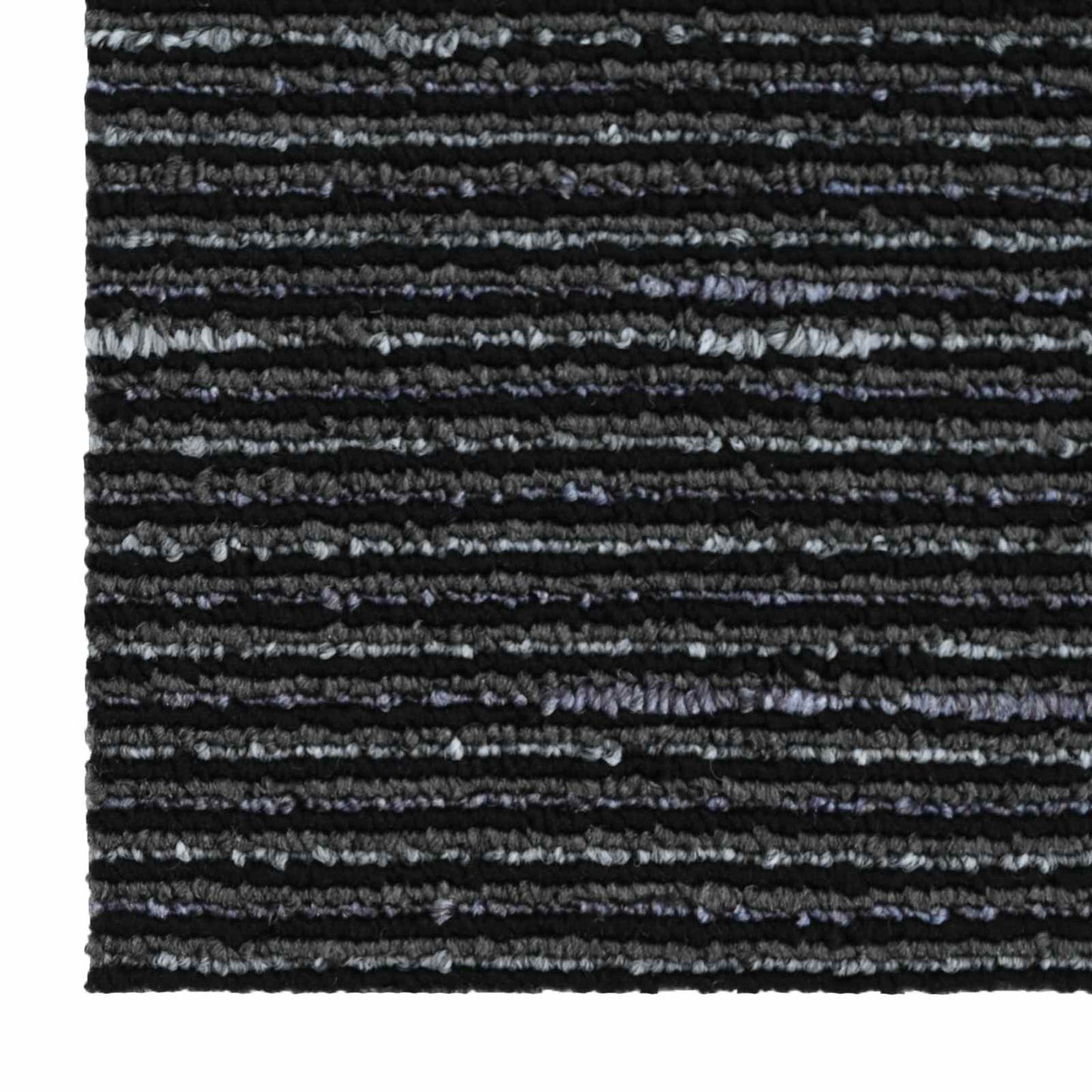 Tæppeflise Stribet Sort 50 x 50 cm 4 pcs PP og Bitumen