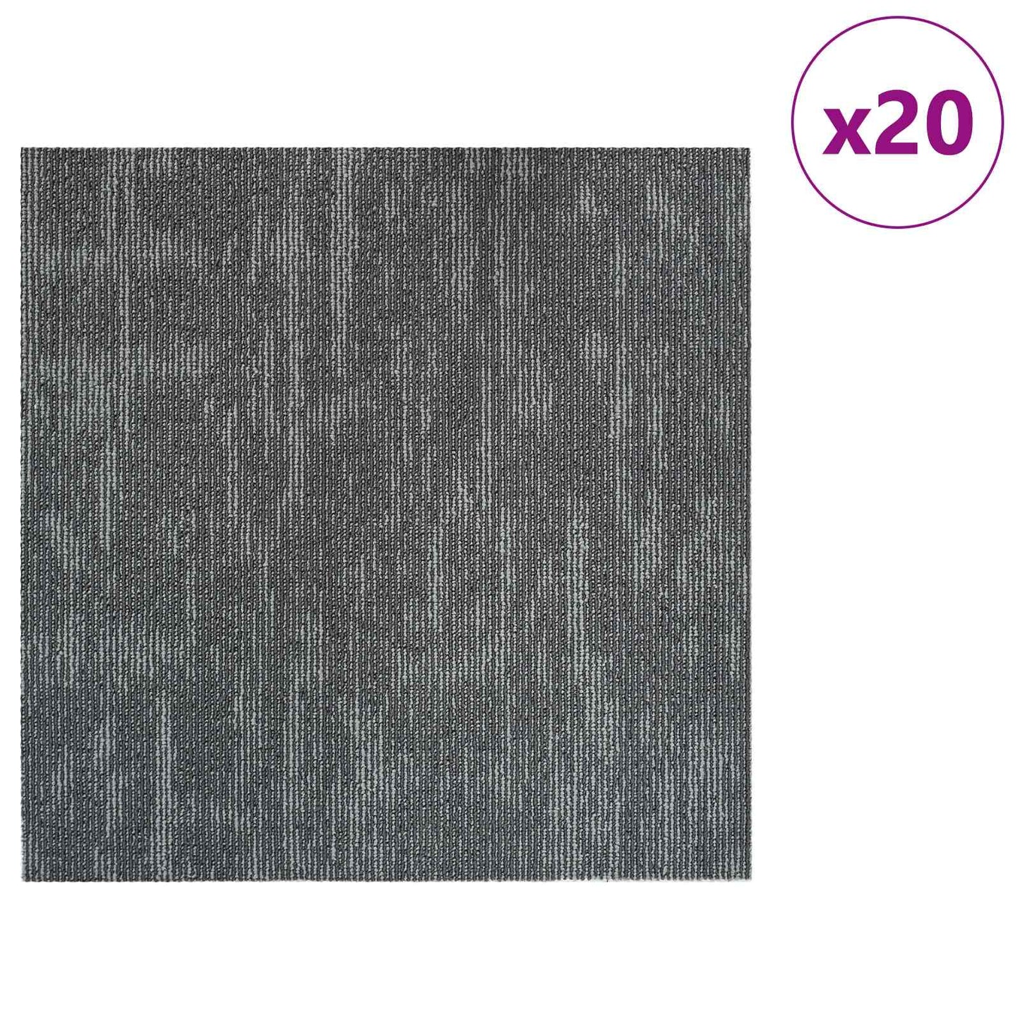 Tæppeflise Betongrå 50 x 50 cm 20 pcs PP og Bitumen