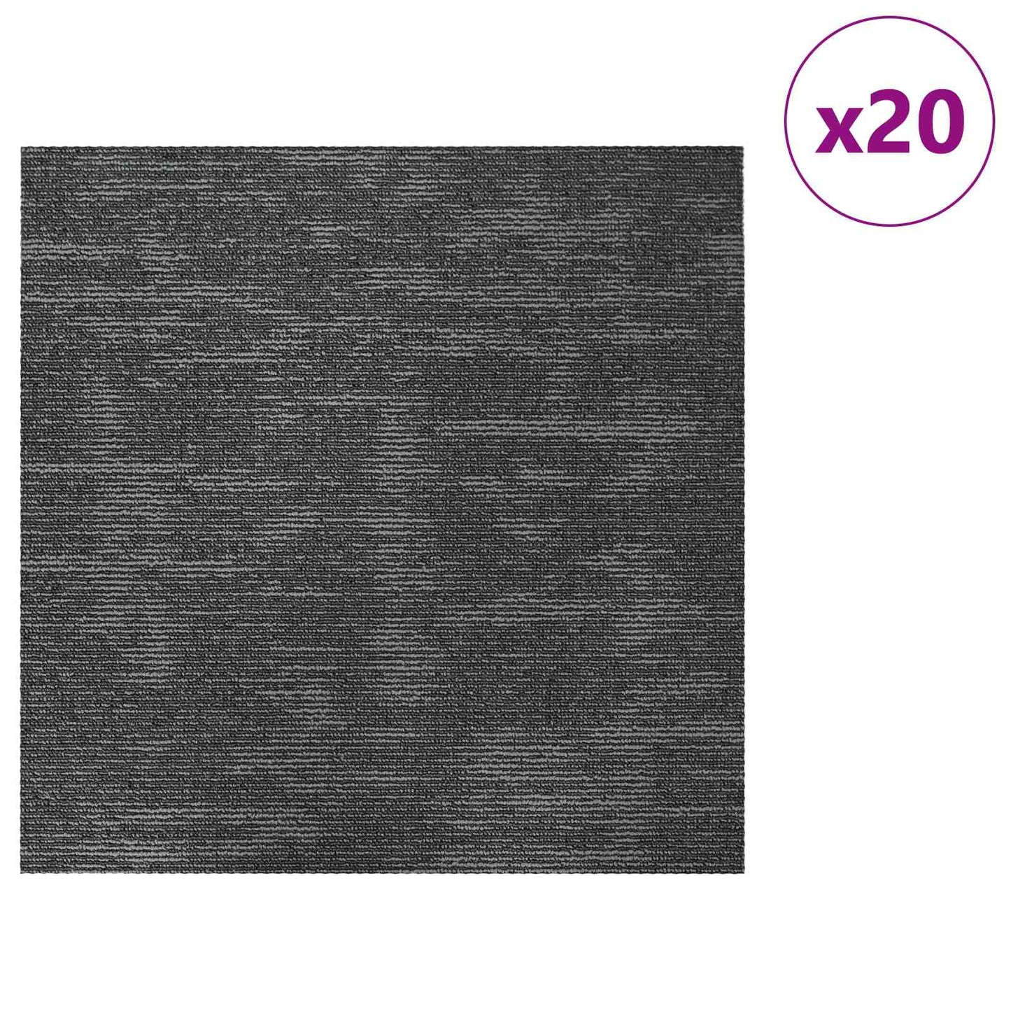 Tæppeflise Kulfra 50 x 50 cm 20 pcs PP og Bitumen