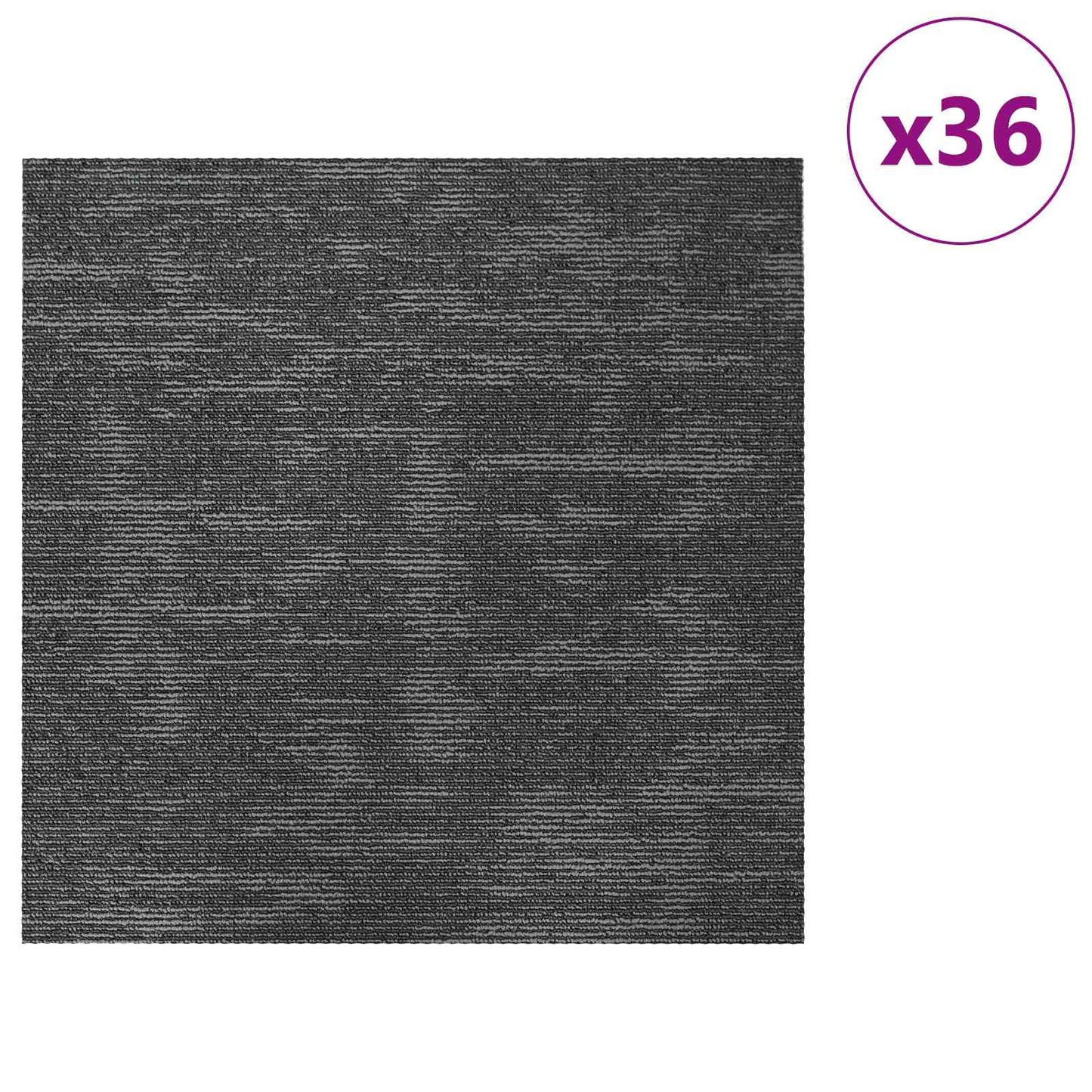 Tæppeflise Kulfra 50 x 50 cm 36 pcs PP og Bitumen