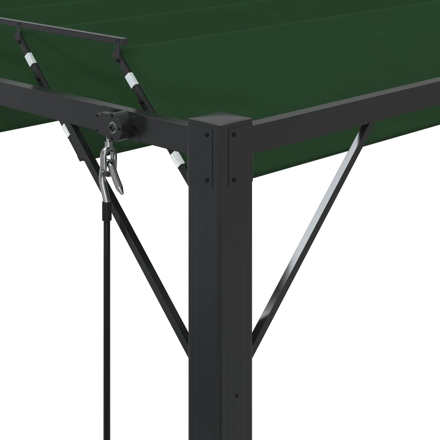 Pergola med louvret tag 3 x 3 x 2,14 m Grøn Stof og aluminium