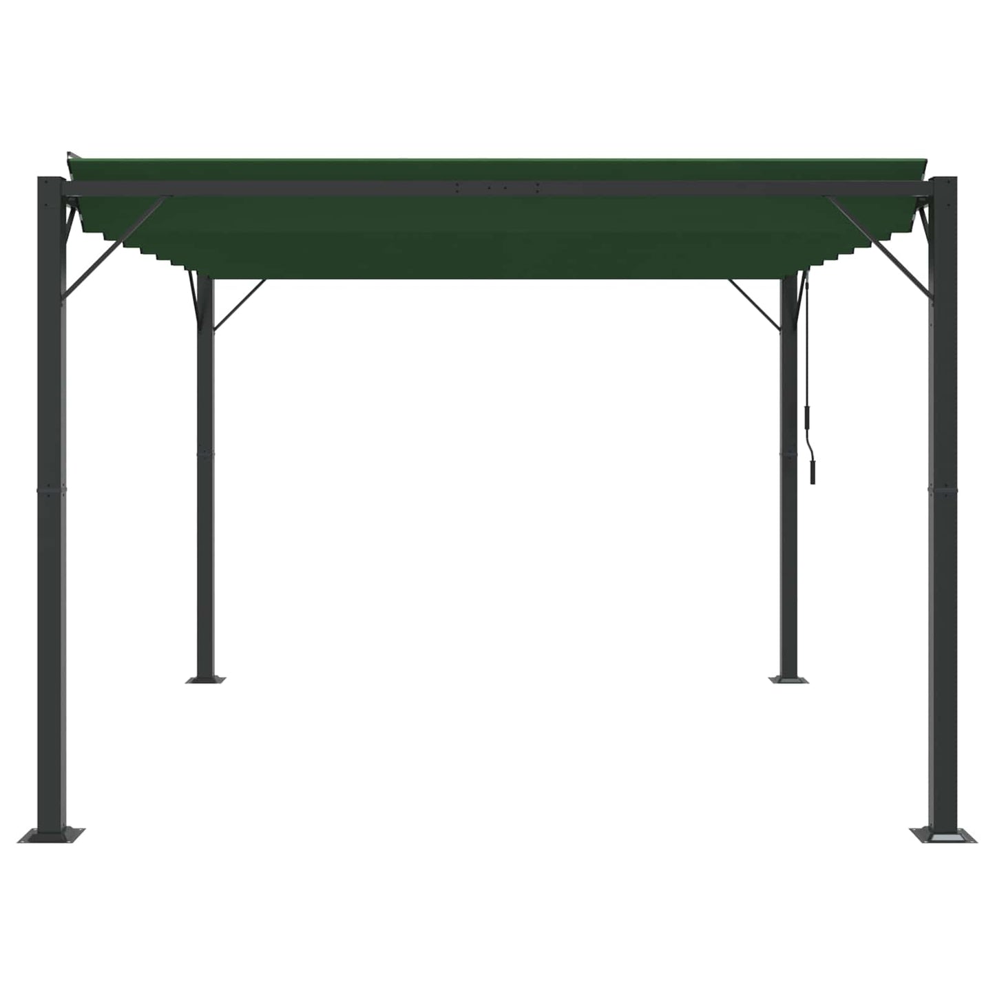 Pergola med louvret tag 3 x 3 x 2,14 m Grøn Stof og aluminium
