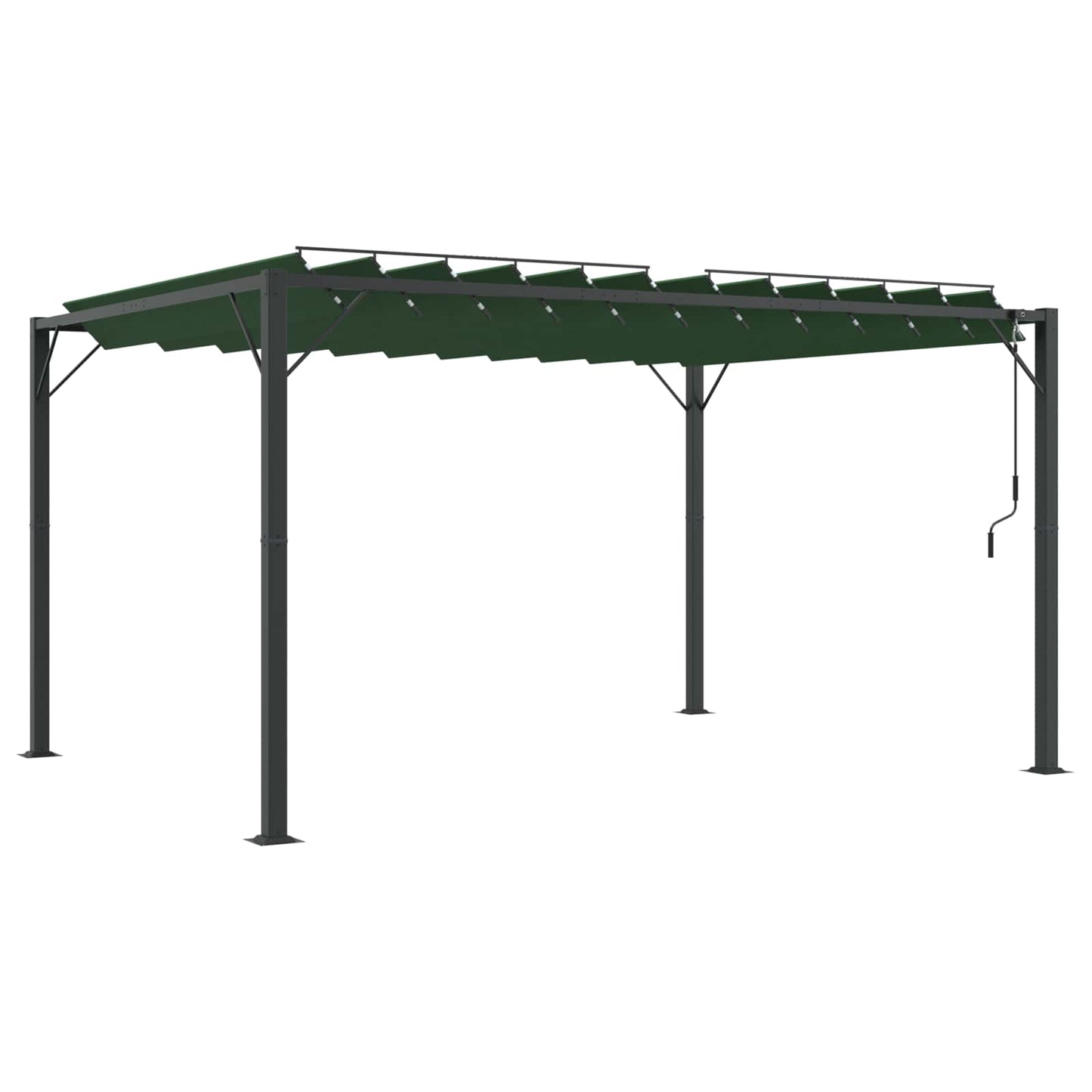 Pergola med louvret tag 3 x 4 x 2,14 m Grøn Stof og aluminium