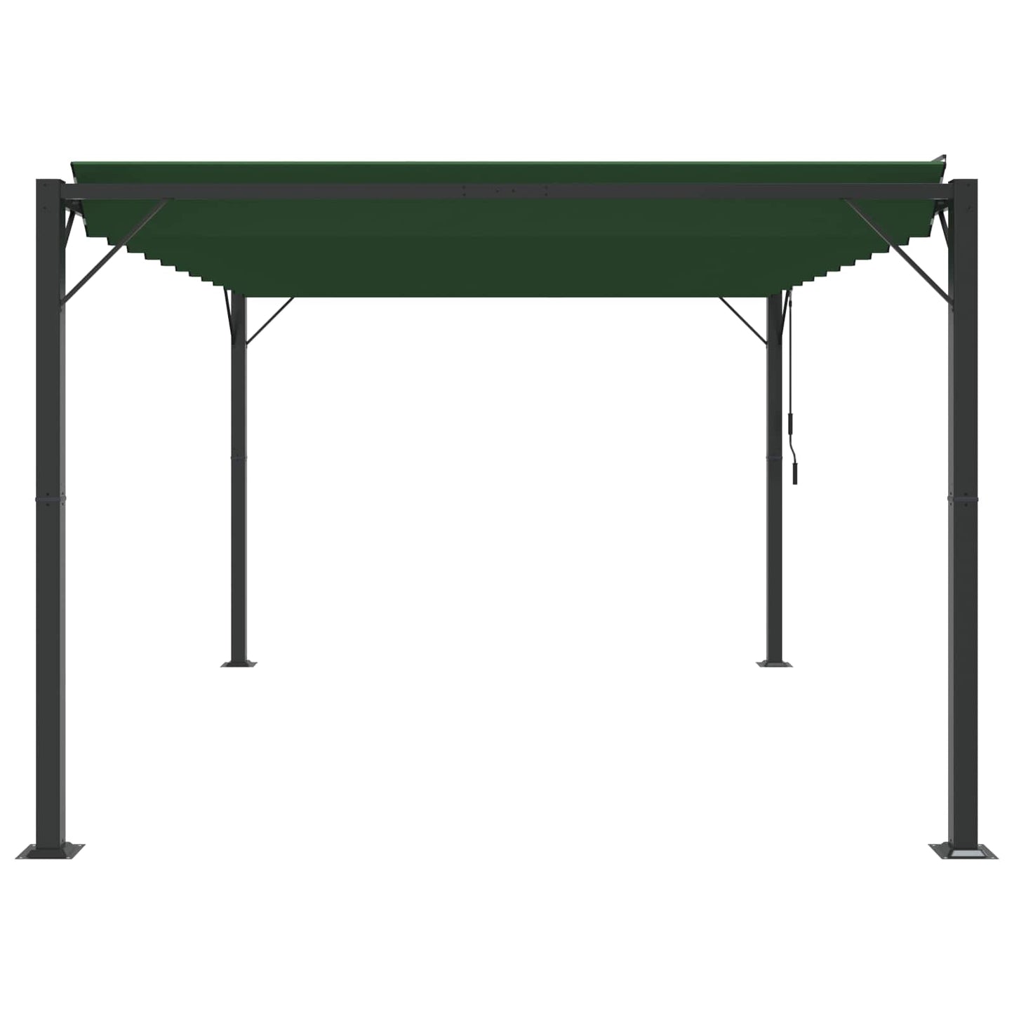 Pergola med louvret tag 3 x 4 x 2,14 m Grøn Stof og aluminium