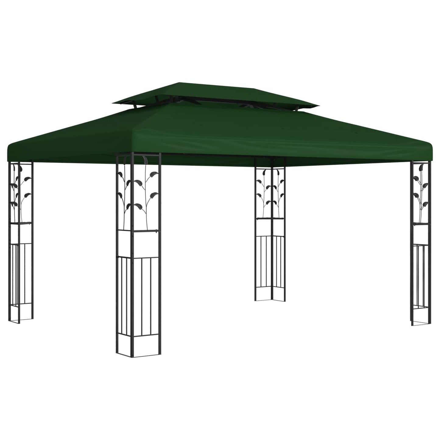 Pavillon 3,97 x 2,96 x 2,68 m Grøn Polyester og Stål
