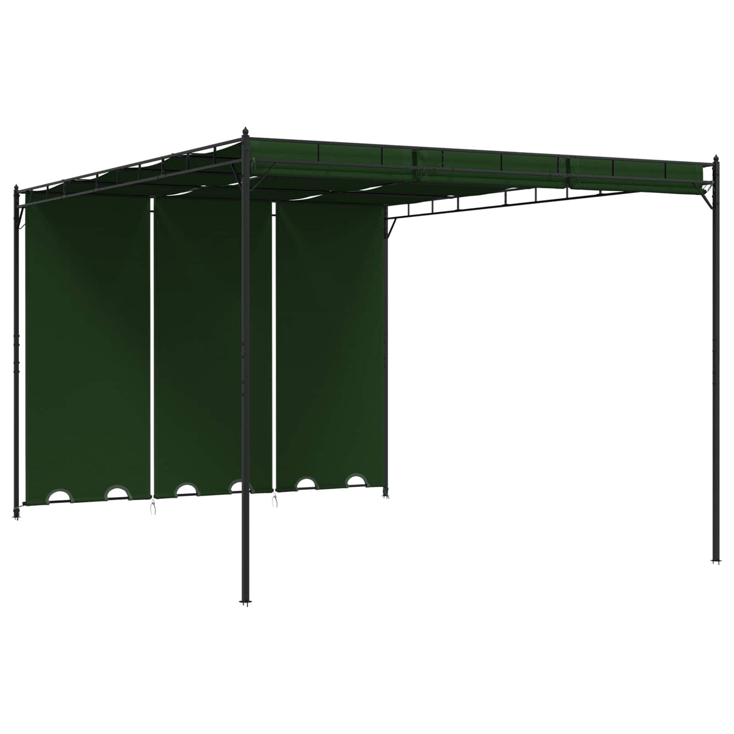 Pavillon 4 x 3 x 2,3 m Grøn Polyester og Stål